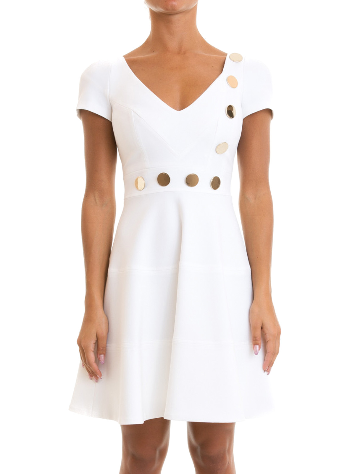 a line dress with studs Alexander Mcqueen Bubble studs A-line dress|405706RGF281000