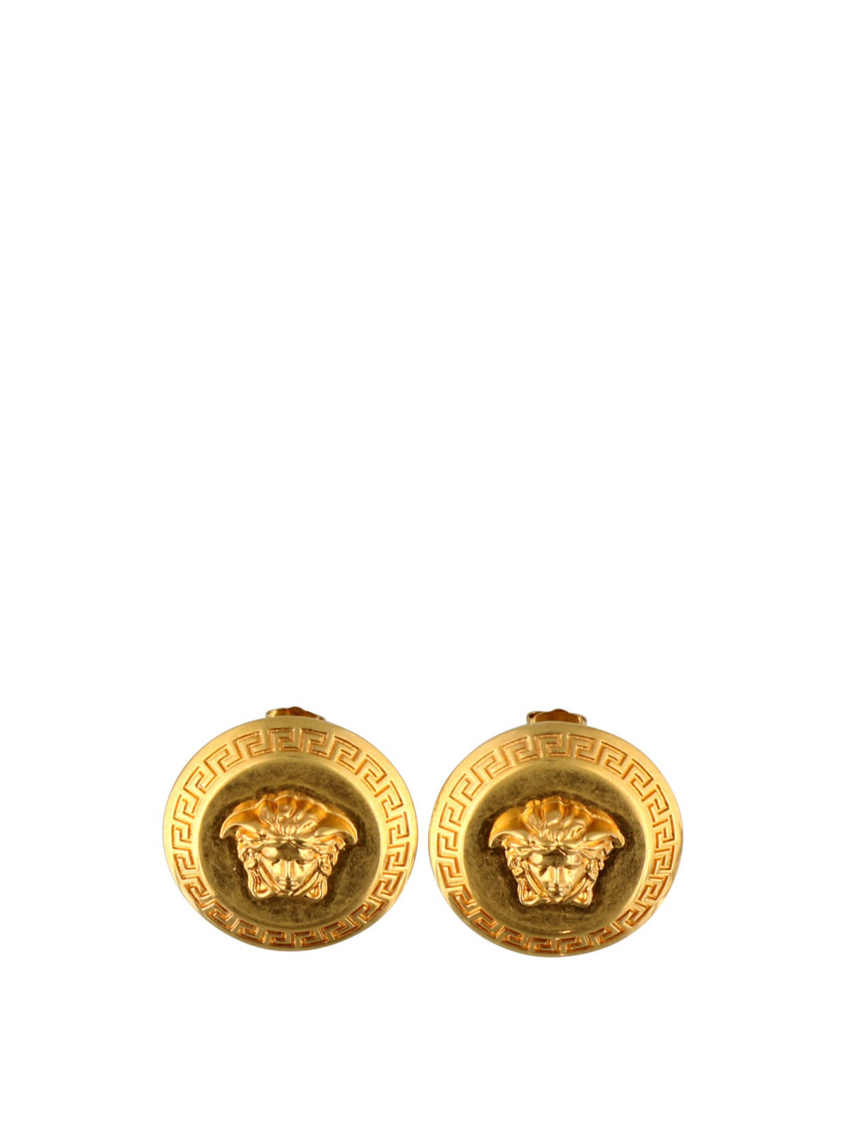 Versace Medusa Head Logo Earrings In Gold