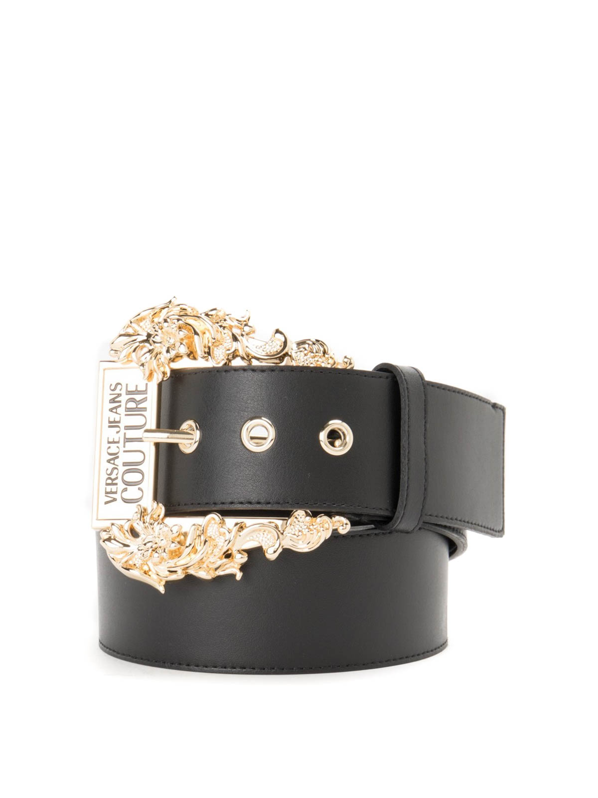 Versace Jeans Couture Leather Belt In Black
