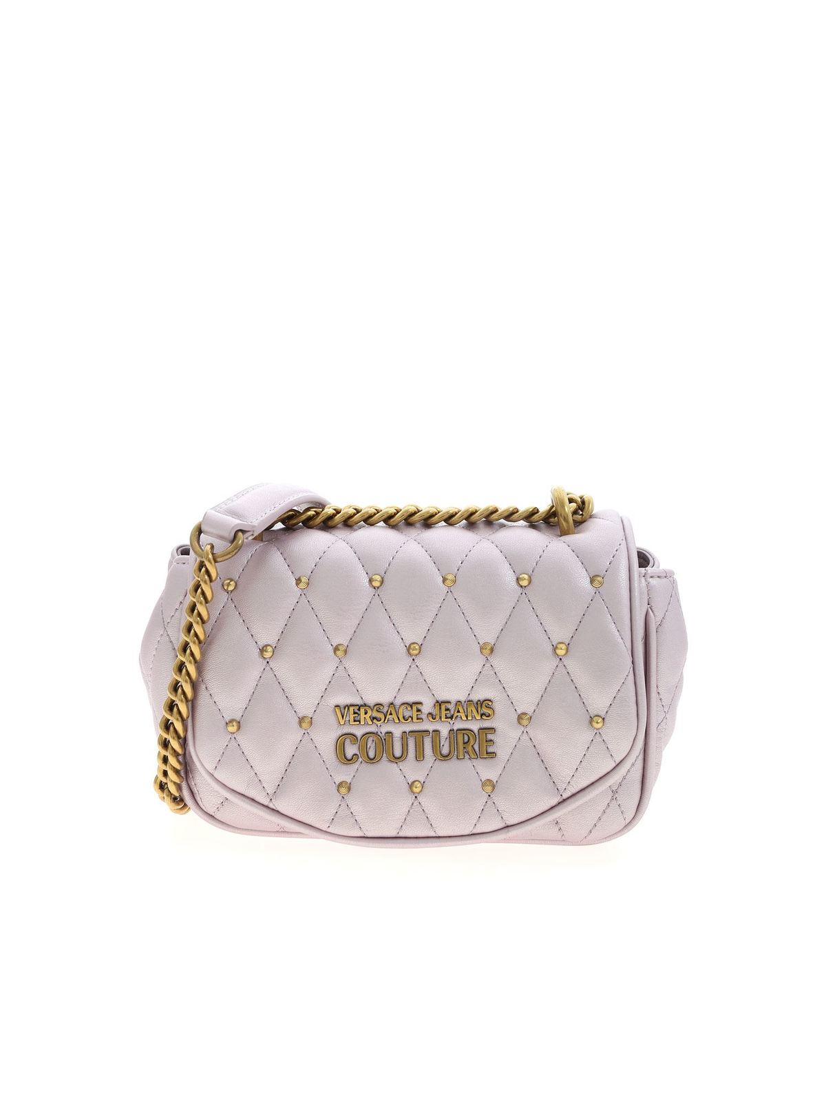 Versace Jeans Couture: Pink Quilted Bag