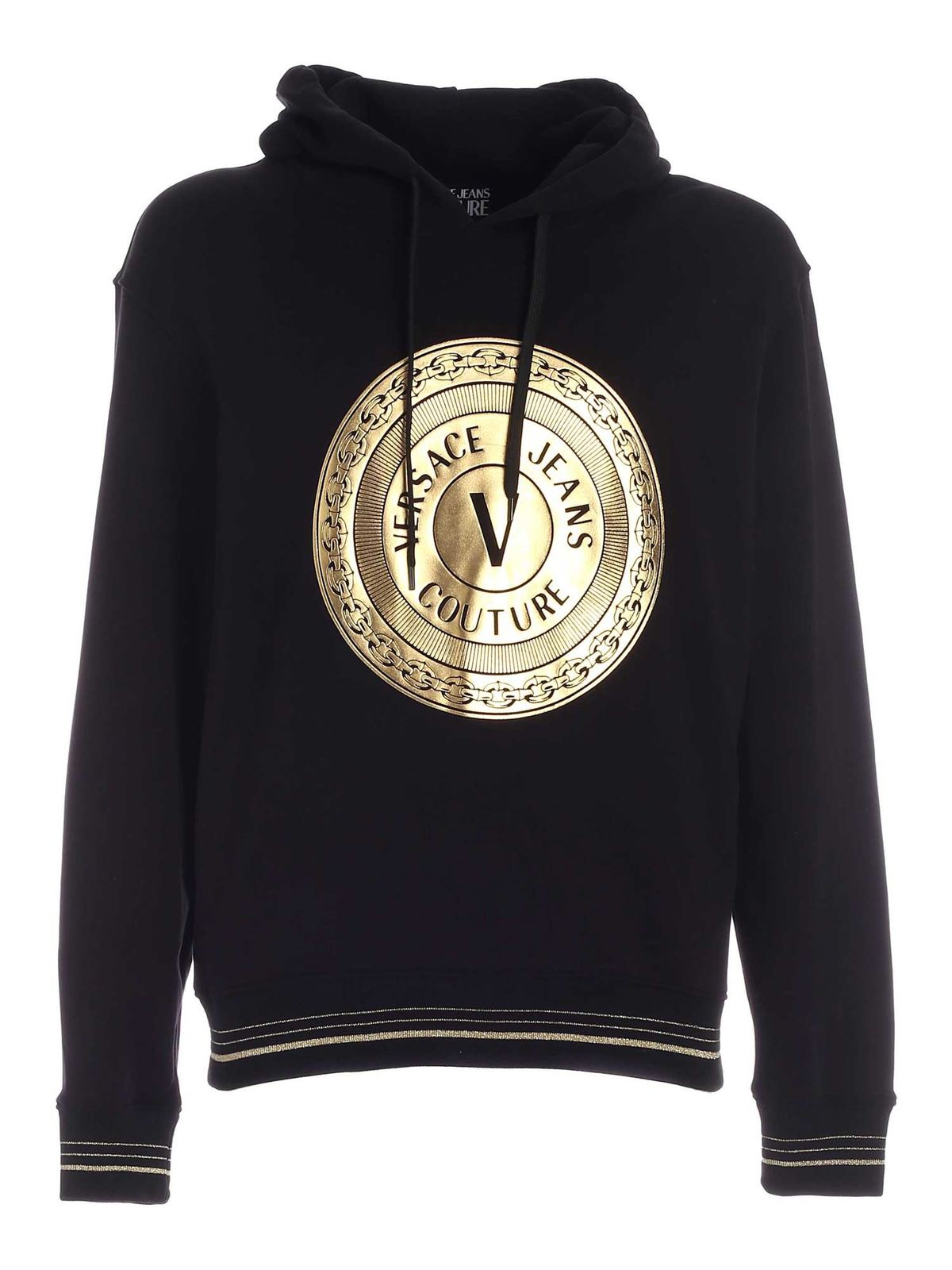 Versace Jeans Couture V-Emblem logo print sweatshirt in black