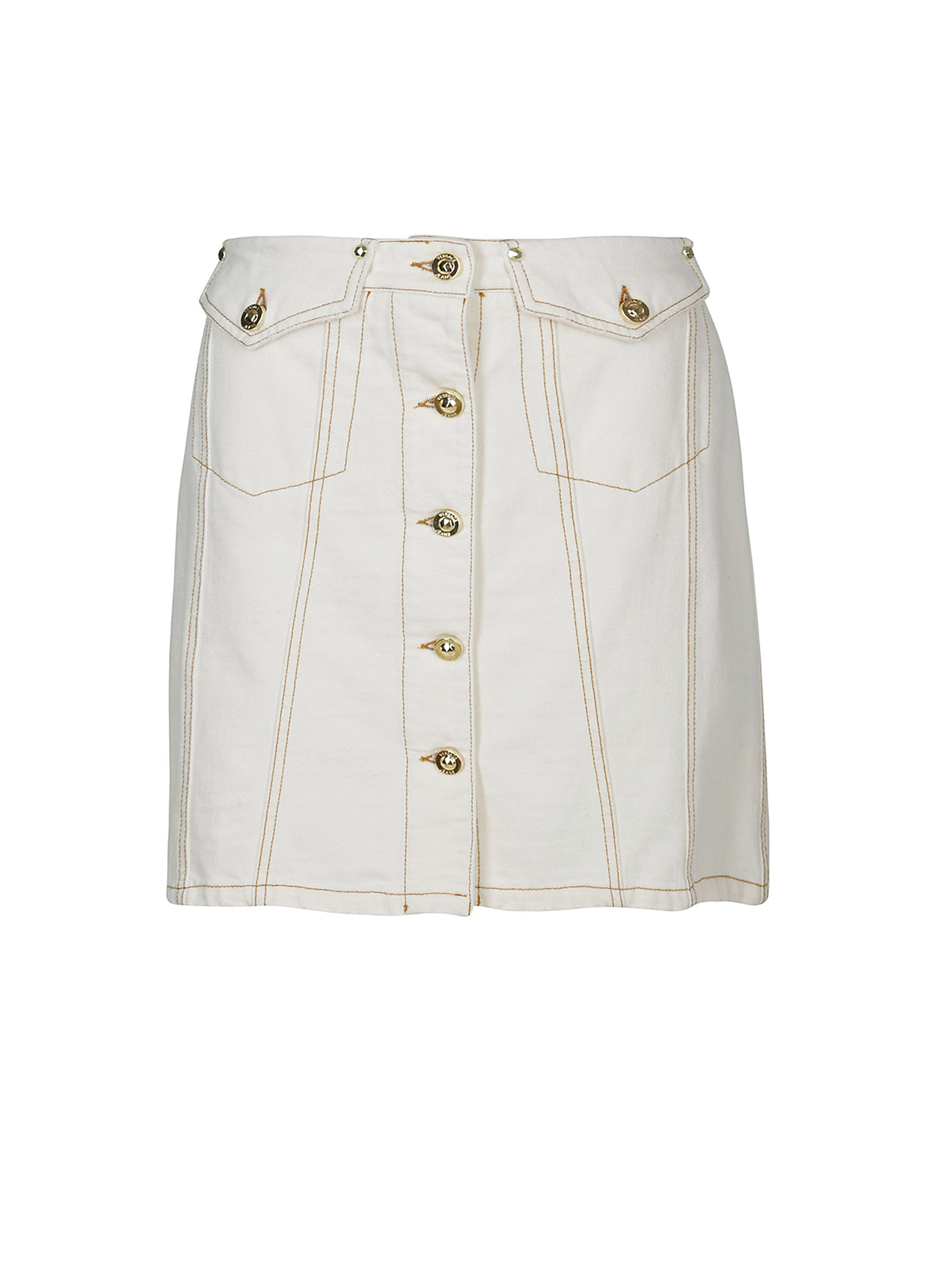 Versace Jeans Couture White denim mini skirt | HTA307HR21V006