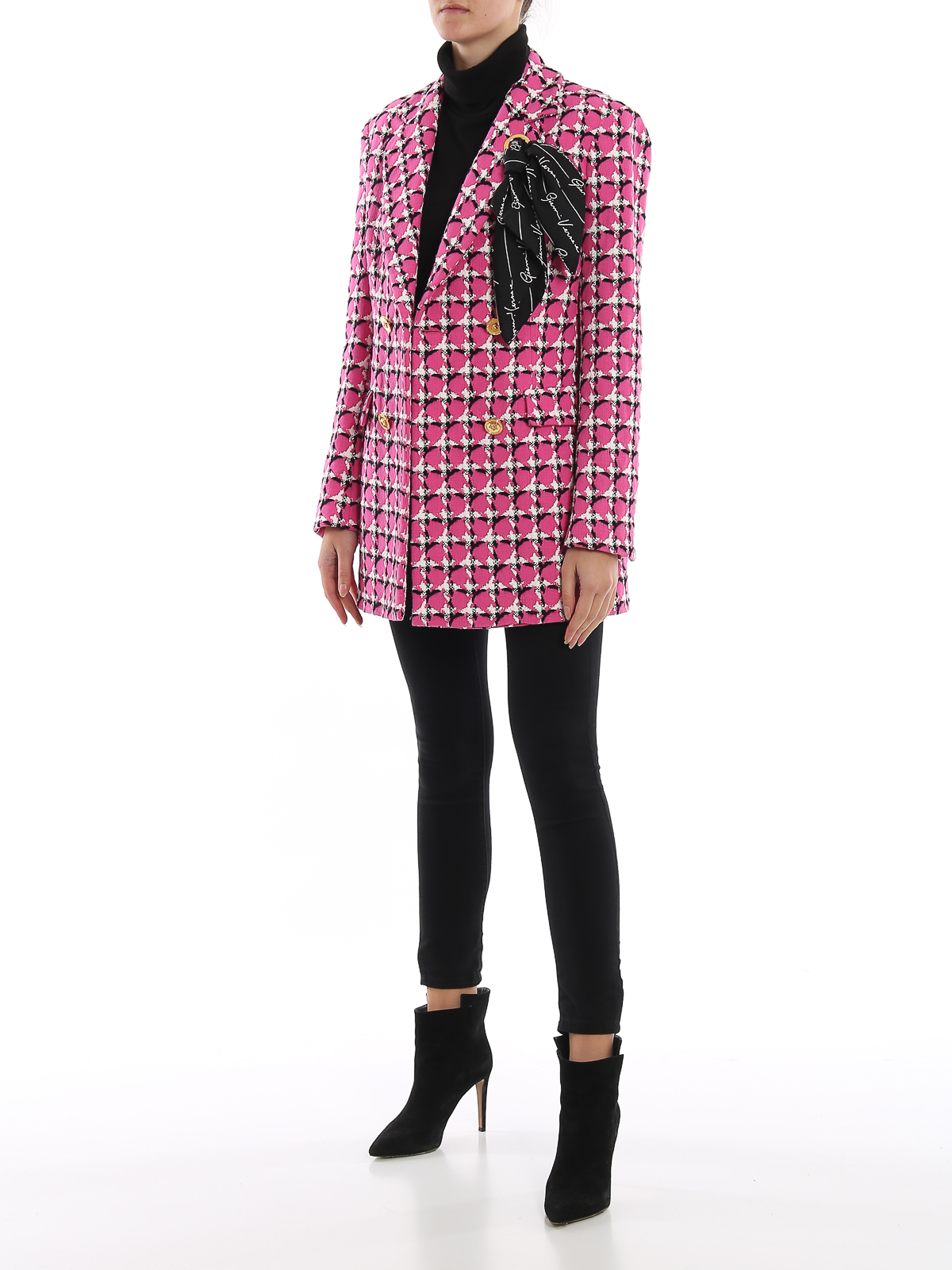 Blazers Versace - Tweed double-breasted blazer - A85657A232908A4230