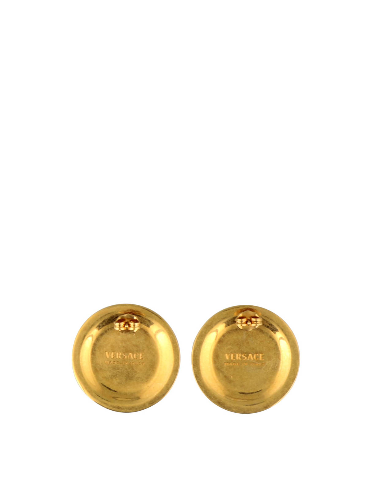 Shop Versace Medusa Head Logo Earrings In Gold