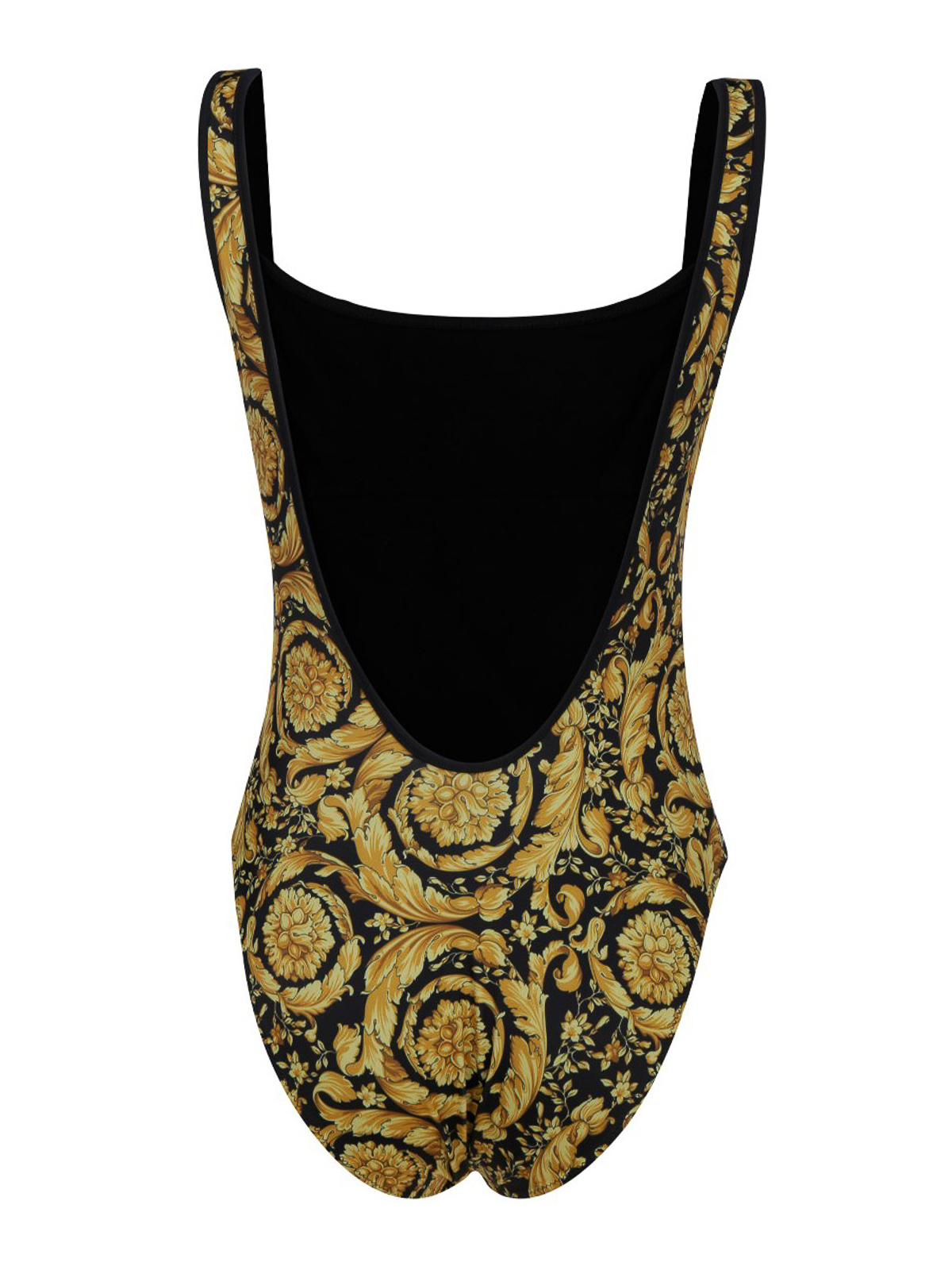 Shop Versace Baroque Print One Piece Swimsuit In Black