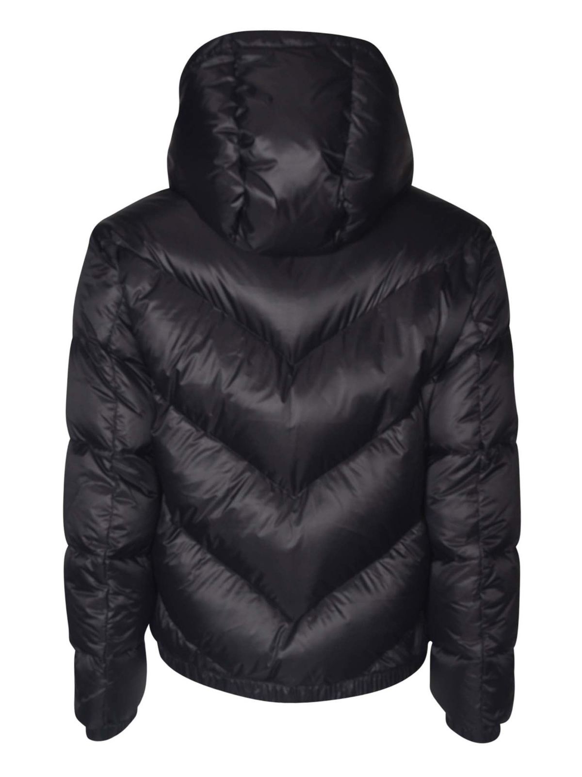 Black puffer jacket with gold clearance zip