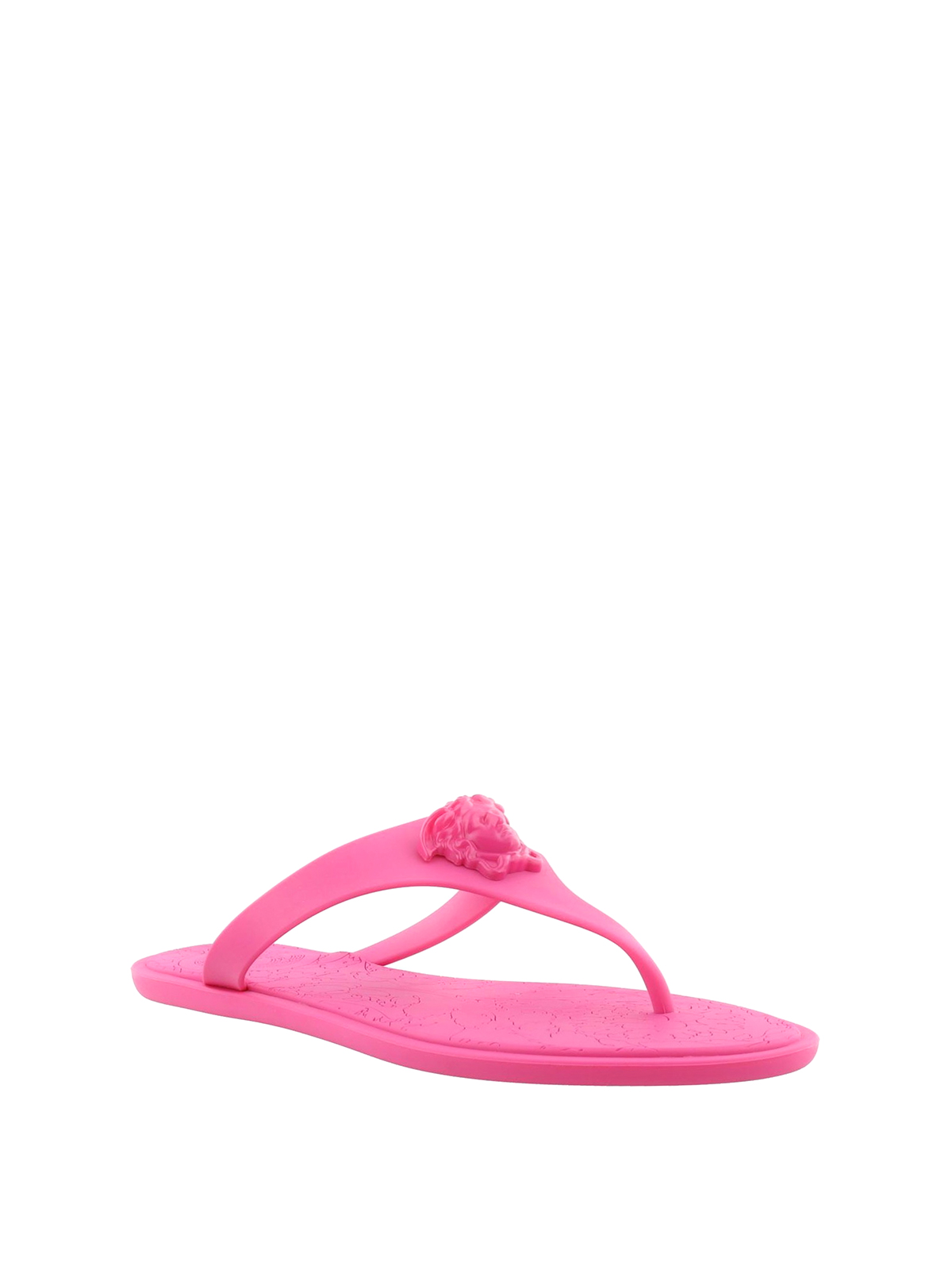 Versace medusa palazzo hot sale thong sandals