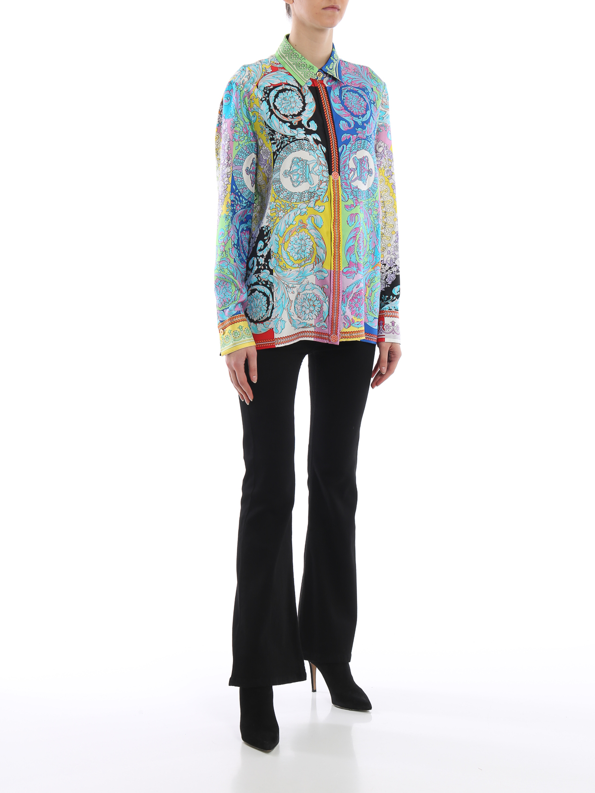 Printed Silk Shirt in Multicoloured - Versace