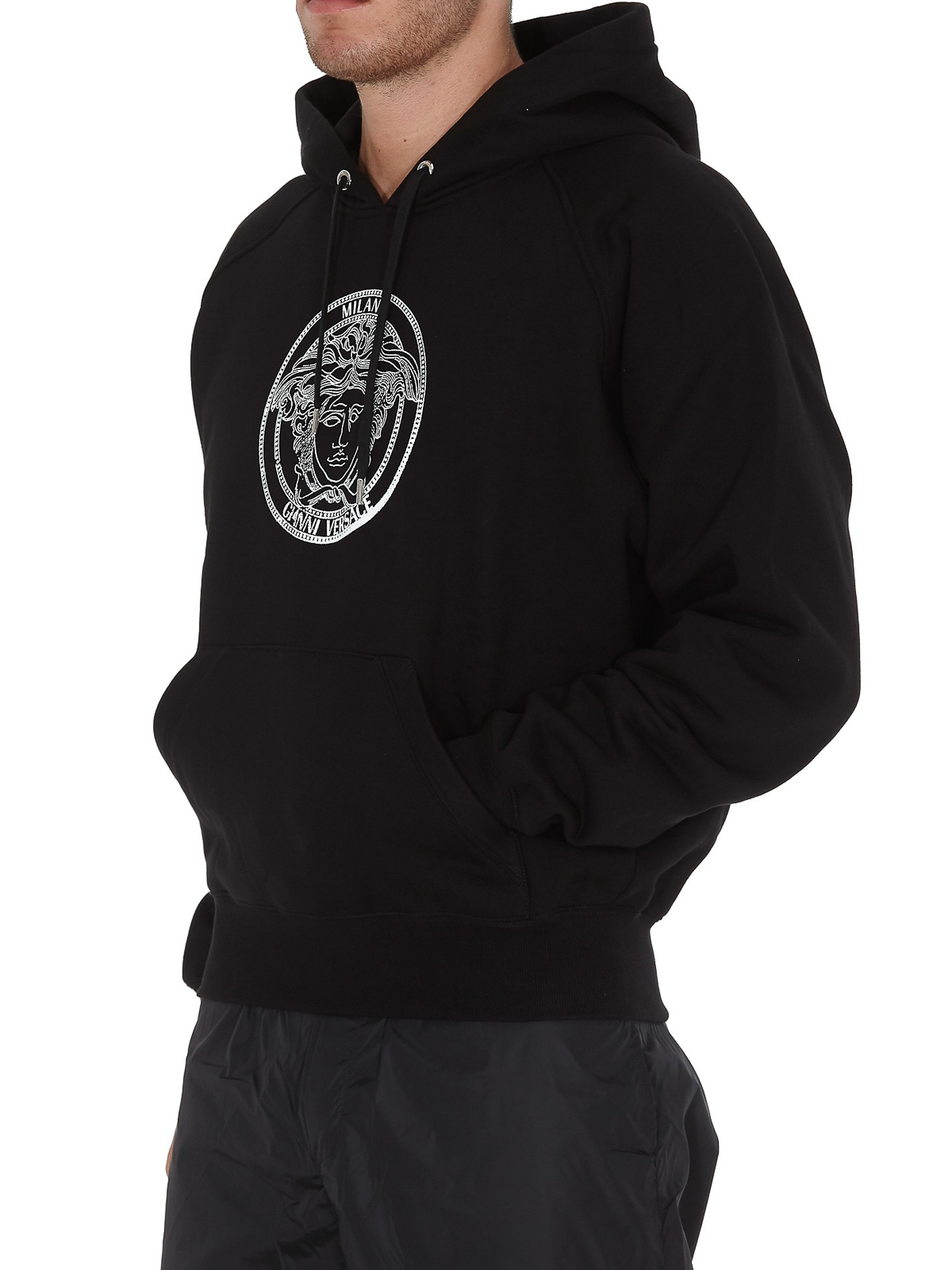 Versace Medusa embroidery hoodie - Black - Men|A87475A229724A1008