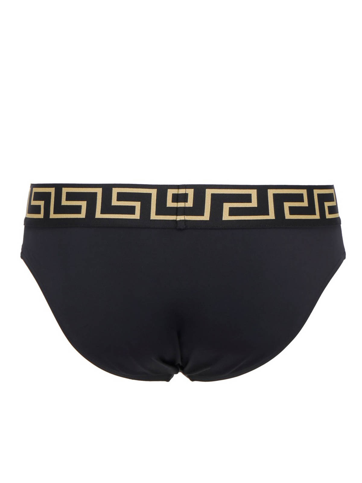 Shop Versace Swimming Trunk With Greca In Negro