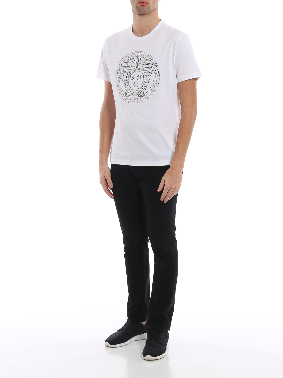 VERSACE クリスタル メドゥーサ カルトゥーシュTシャツ ホワイト 三越伊勢丹 | VERSACE/ヴェルサーチェ通販 | クリスタル Tシャツ