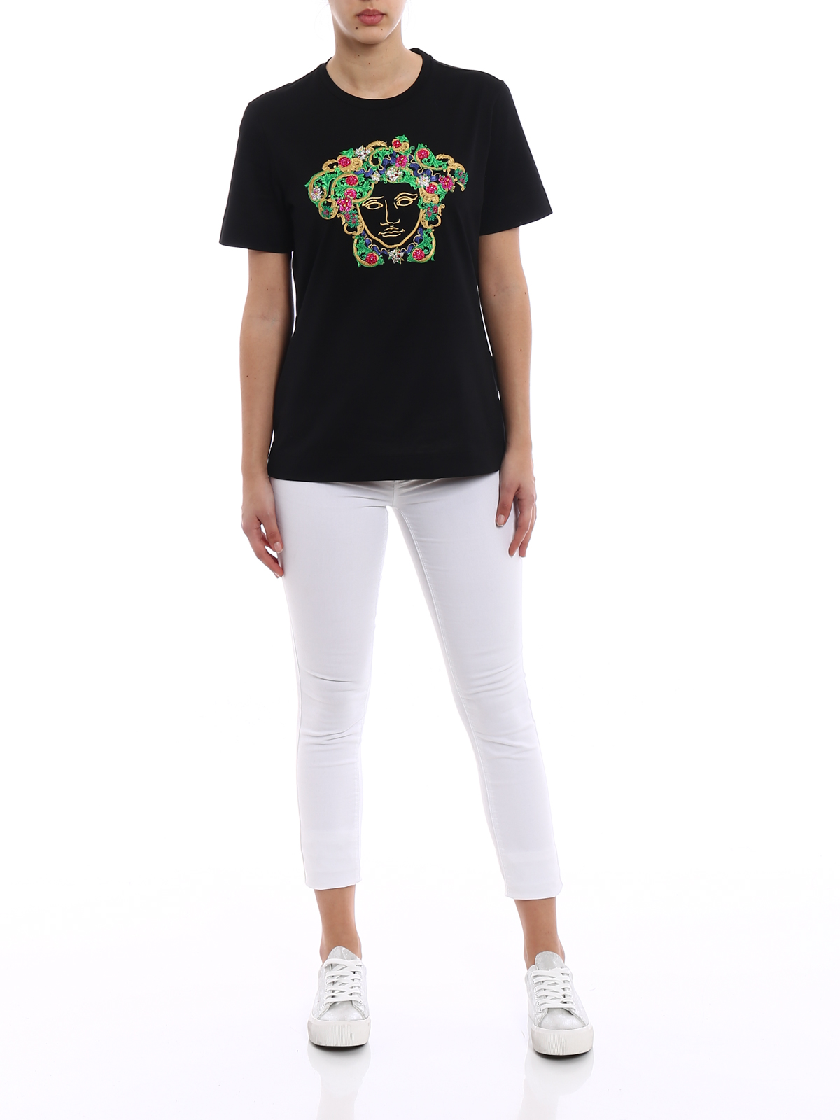 Embellished Medusa Logo T-Shirt