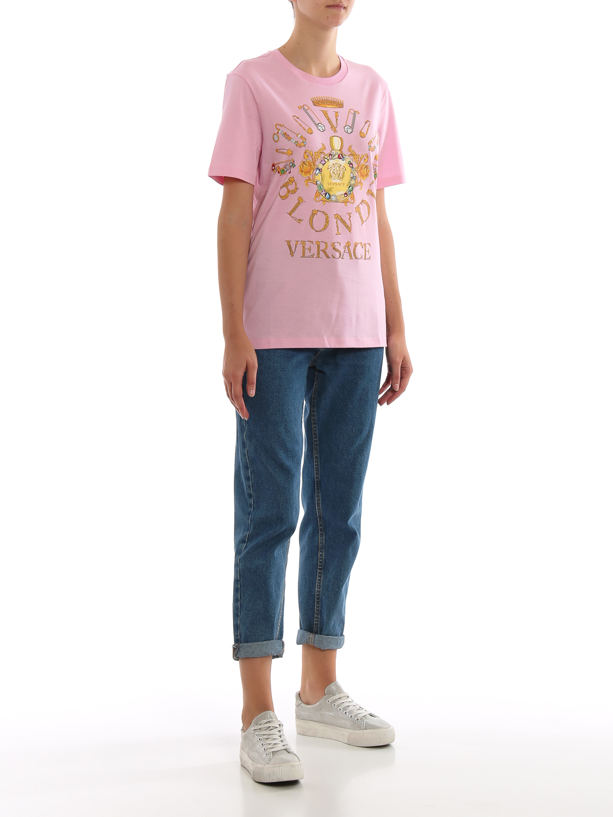 Versace Logo print pink T-shirt - Pink - Women