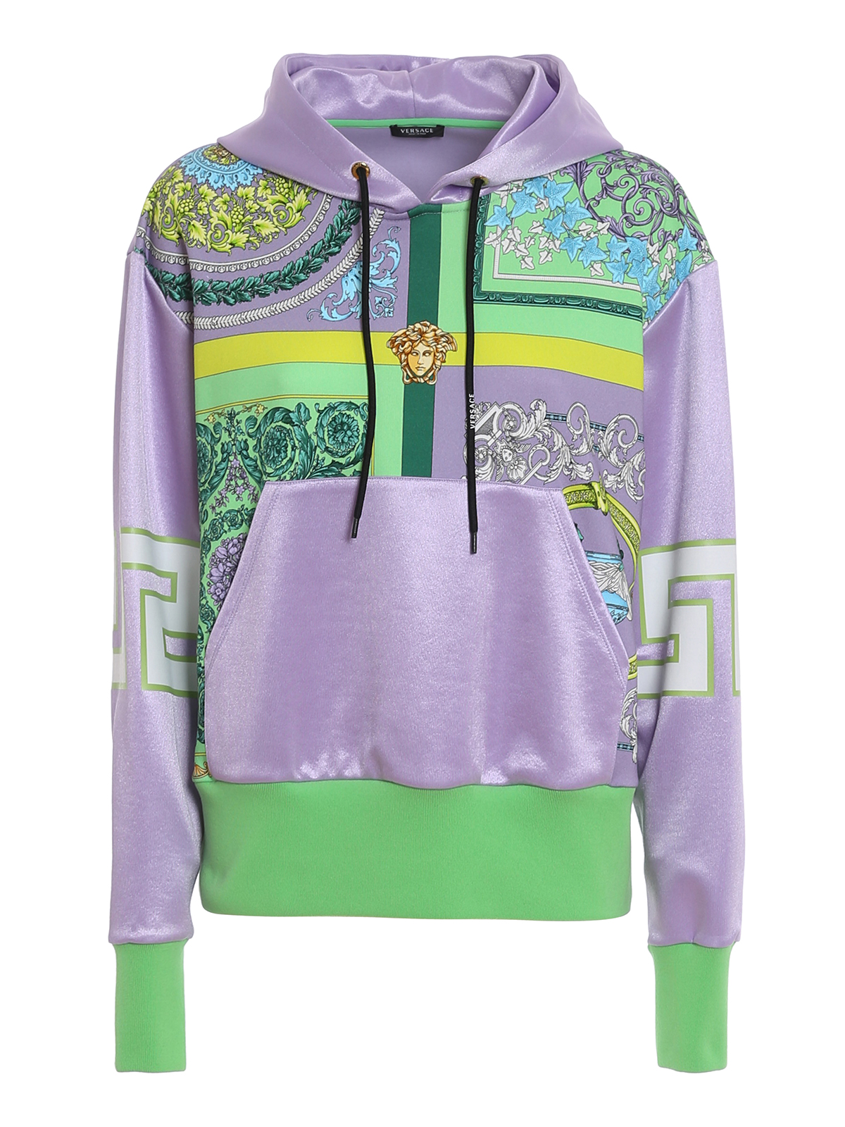 Versace Laminated effect cotton hoodie Women A886791F006275L000