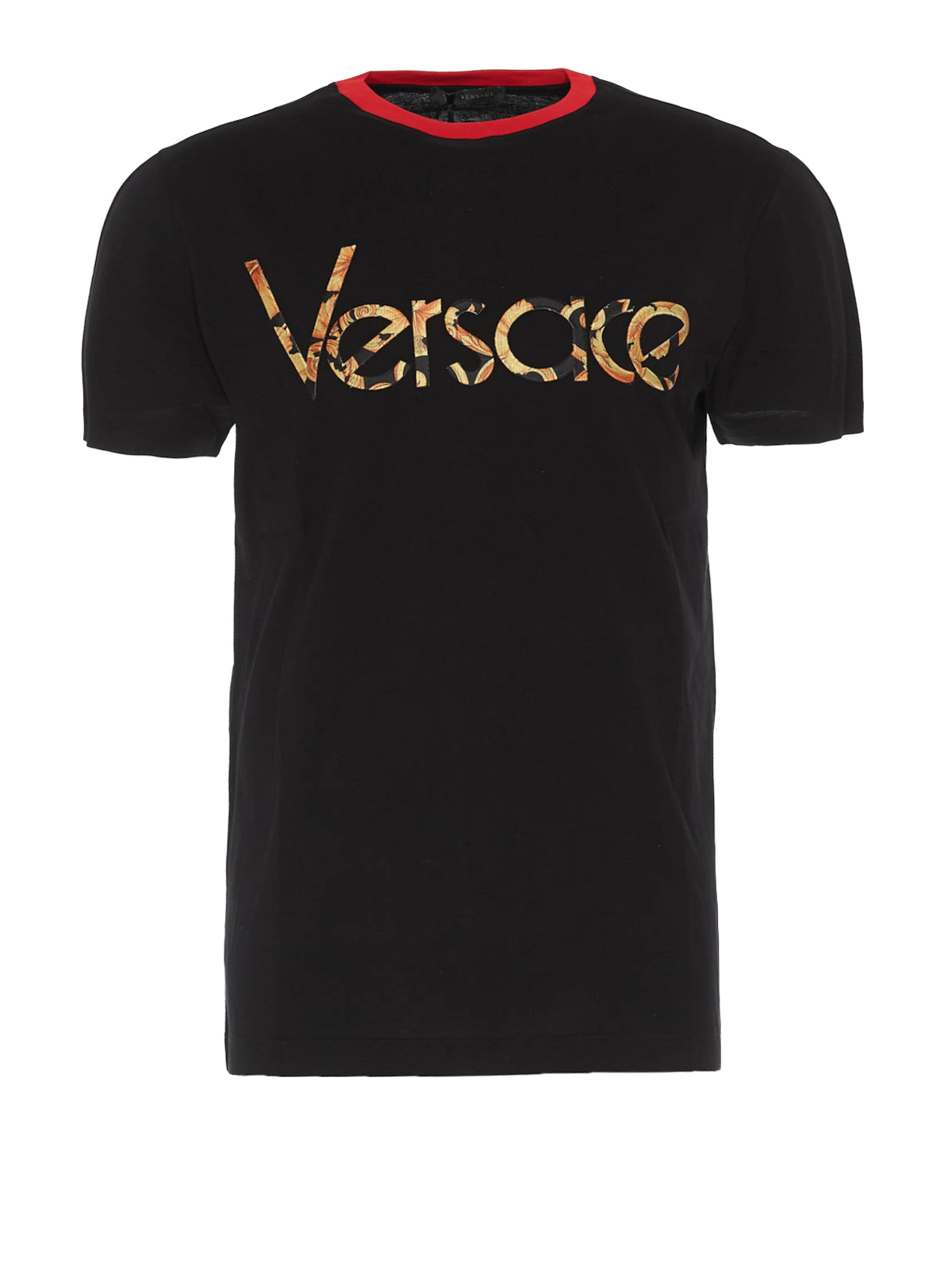 brug fabrik vaccination T-shirts Versace - Logo lettering black T-shirt - A81879A224589A92Y