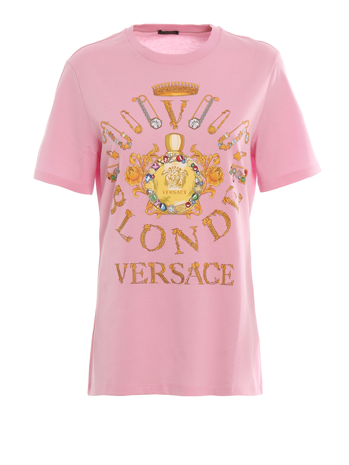 afstand Kyst hver T-shirts Versace - Logo print pink T-shirt - A84735A228806A1258