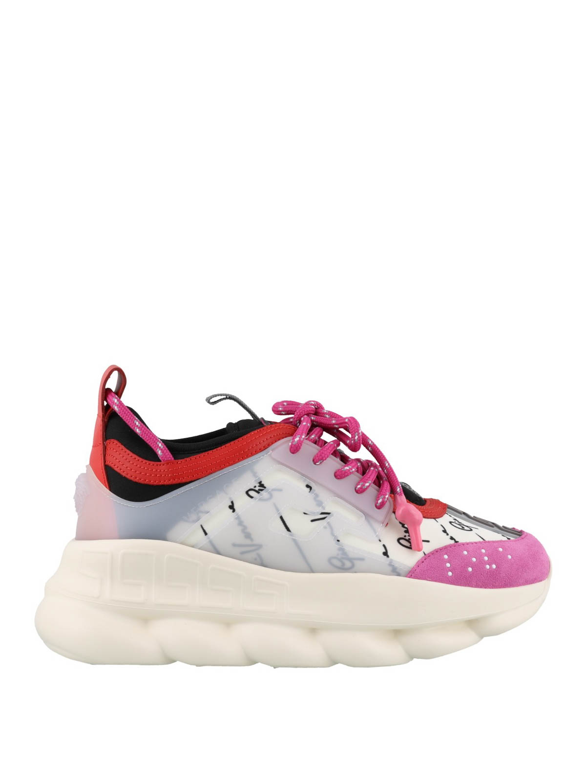 Versace Women's Shoes Trainers Sneakers Chain Reaction in Pink