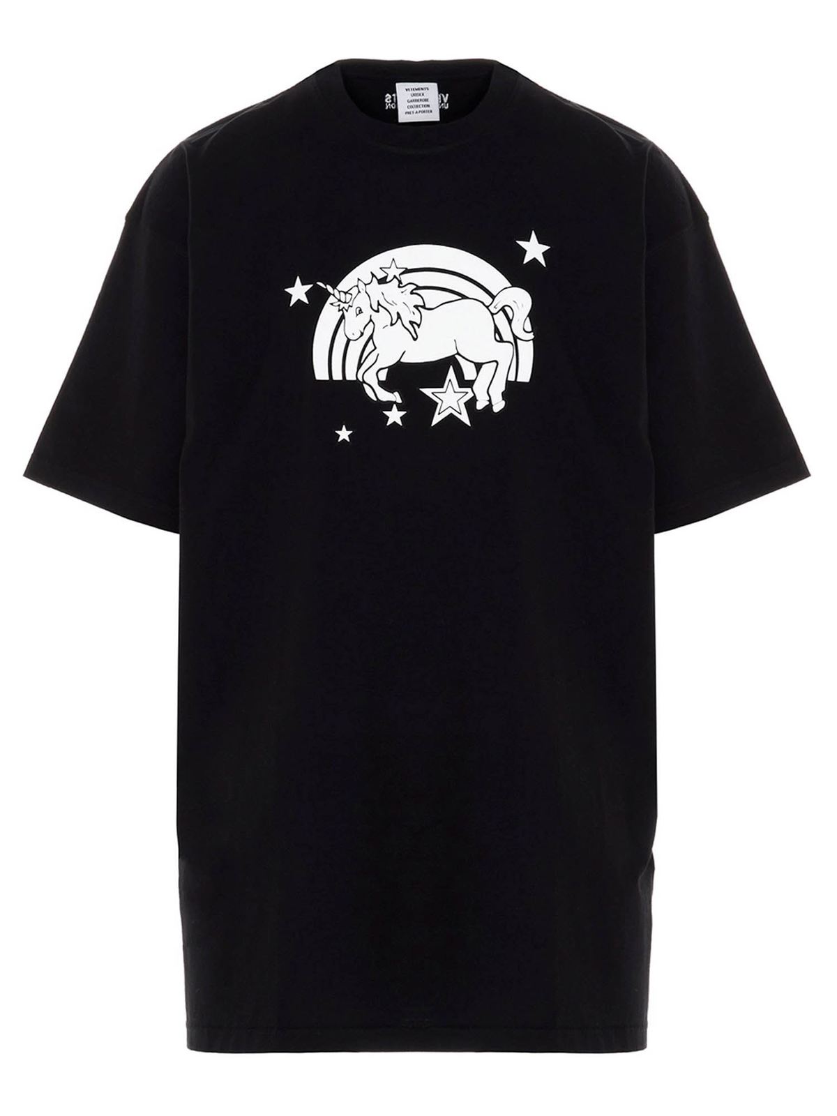 Vetements Magic unicorn T-shirt in black - Black