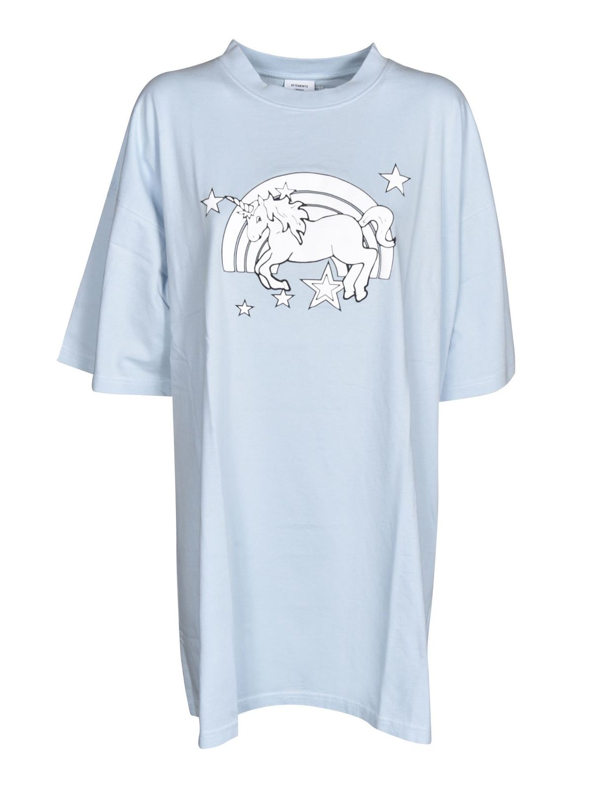 Vetements Magic unicorn T-shirt in light blue