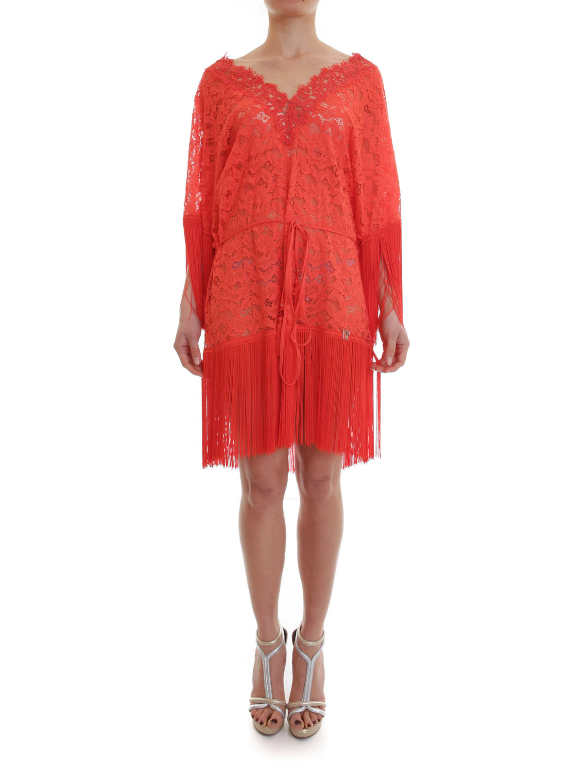 Via Delle Perle Resort Papaya dress - Red - Women|P6B4045265