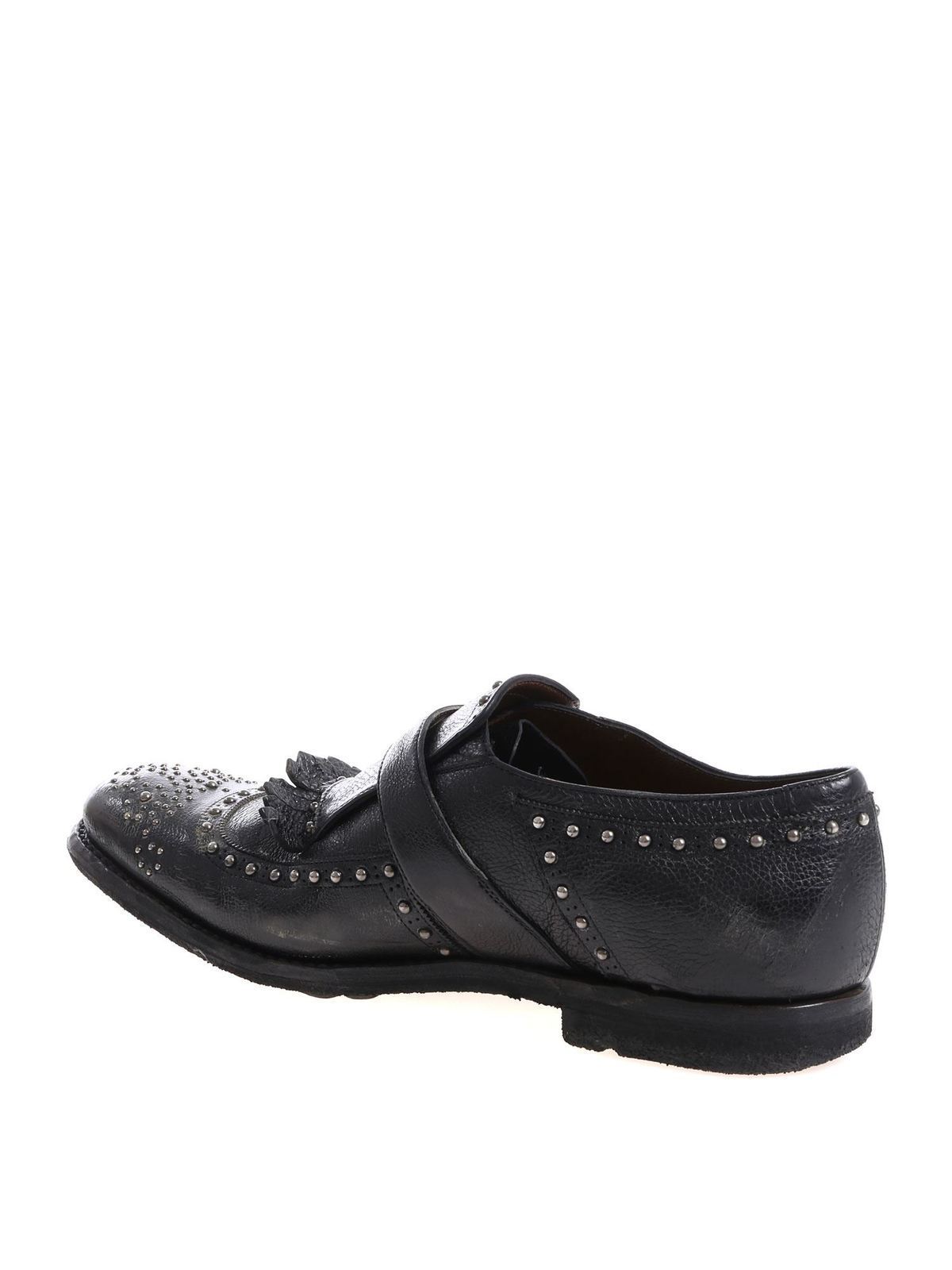 Church s Vintage effect black shoes with silver studs EOG0039FWF0AAB