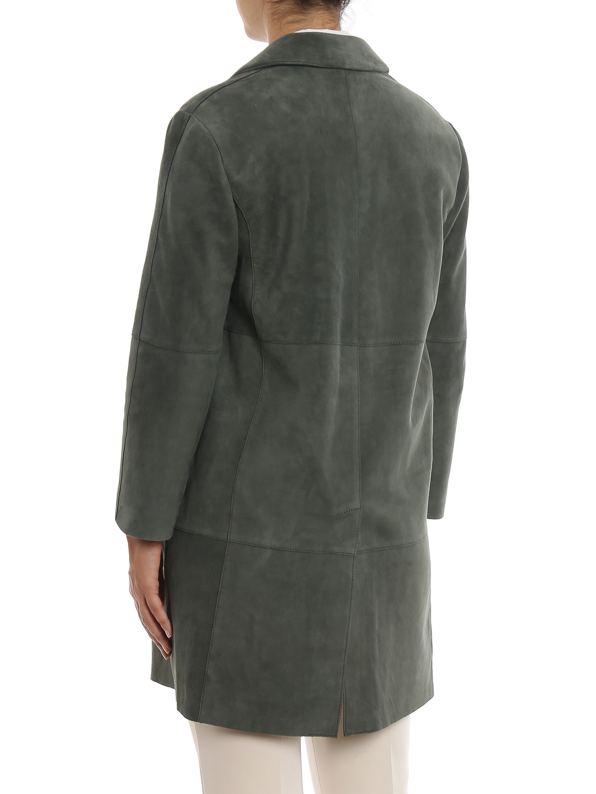Weekend Max Mara Virtus suede short coat - Green | 54760299002