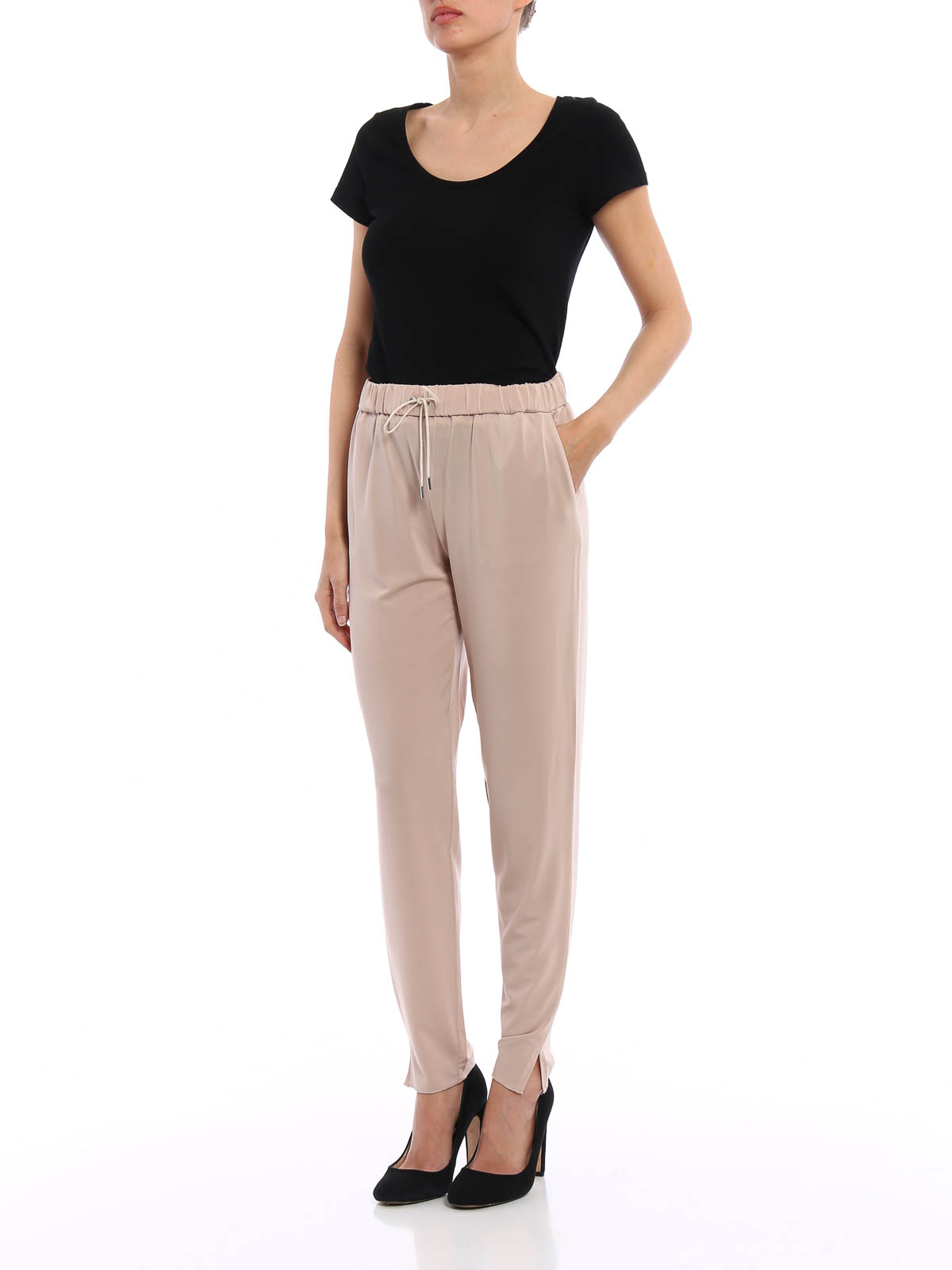 Norma Kamali - Jersey Tapered-leg Trousers - Womens - Black