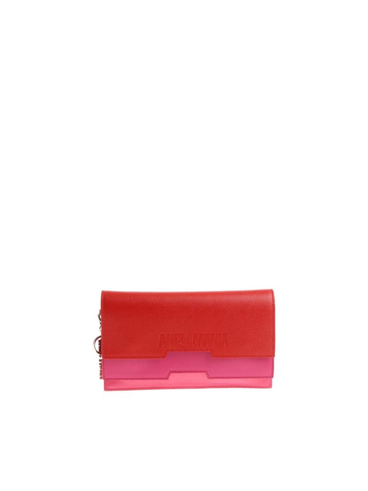 Vivienne Westwood Anglomania Grainy Leather Clutch In Rosado