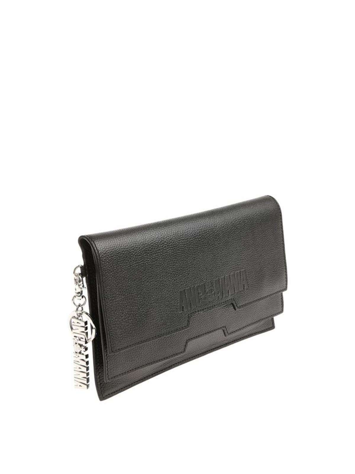 Shop Vivienne Westwood Anglomania Hammered Leather Clutch In Negro