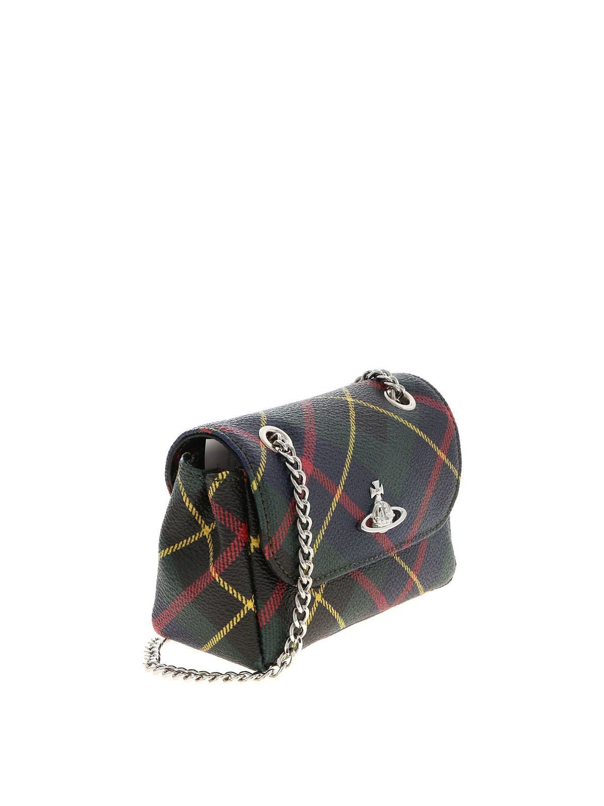 Vivienne Westwood Small Purse with Chain Bag Leather Black Mini Bag ORB Logo