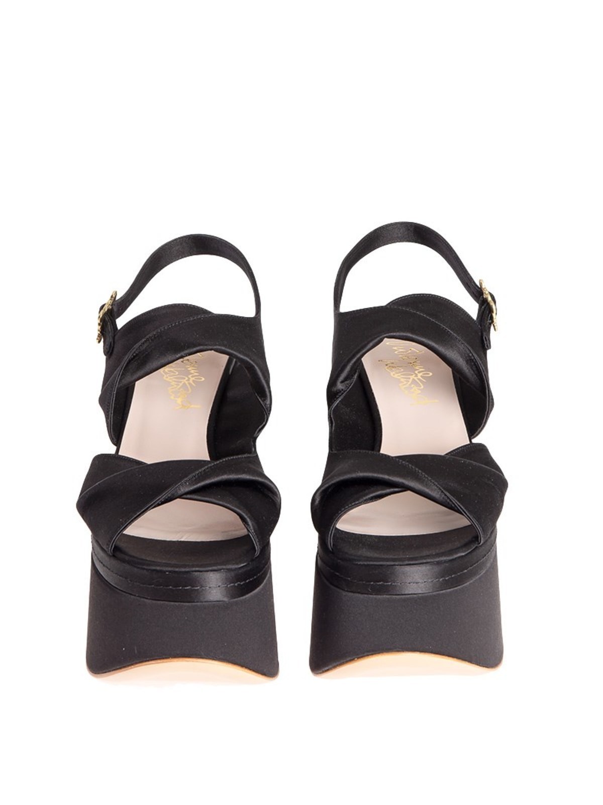 Shop Vivienne Westwood Satin Sandals In Black