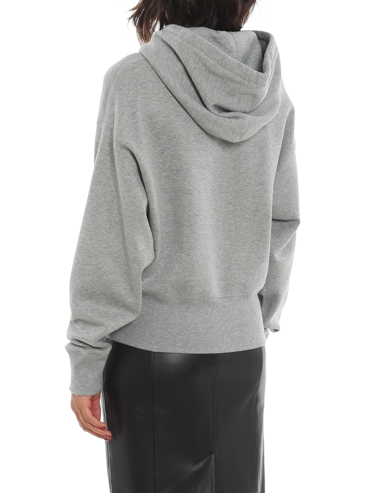 Shop Valentino Vlogo Sequin Hoodie In Grey