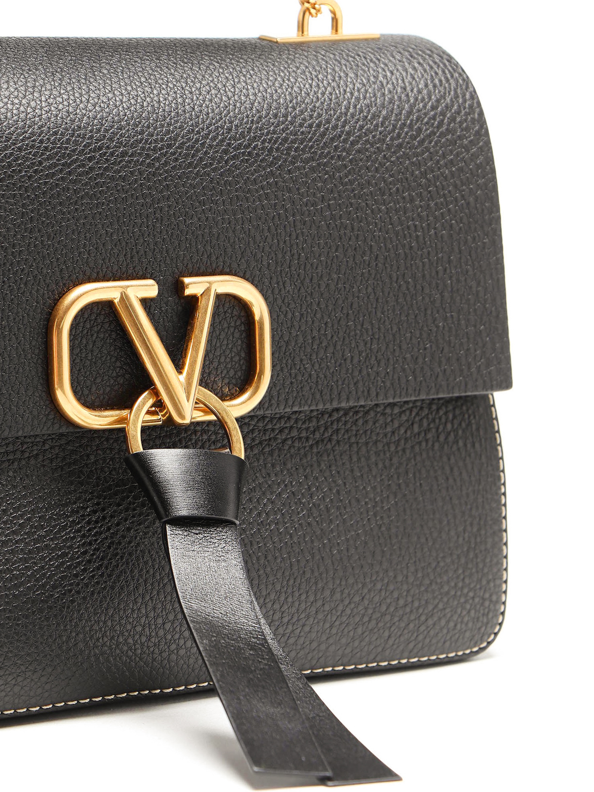 Valentino Garavani V Ring Small Leather Top-Handle Shoulder Bag
