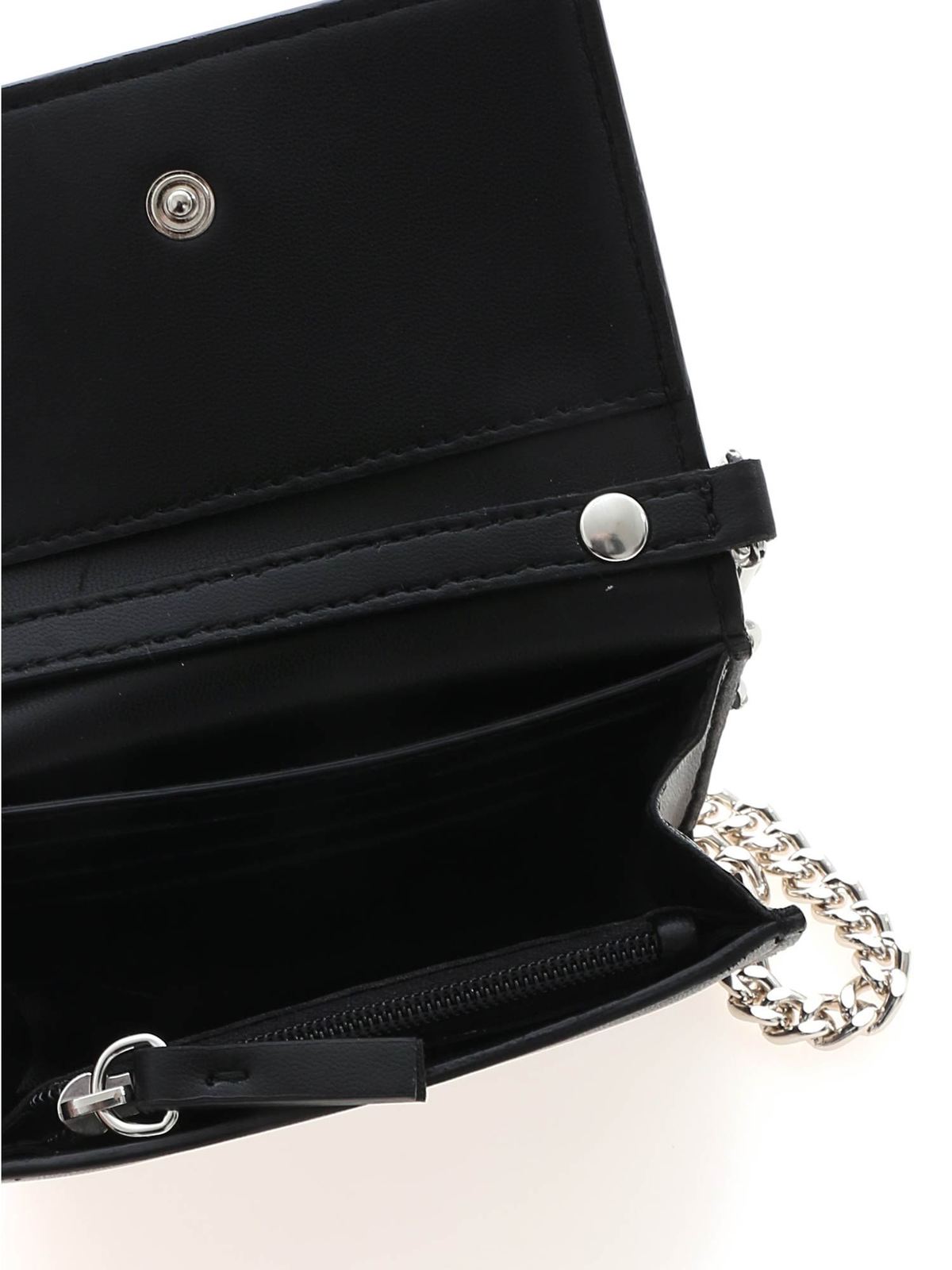 MM6 Maison Margiela Wallet with chain shoulder strap in black