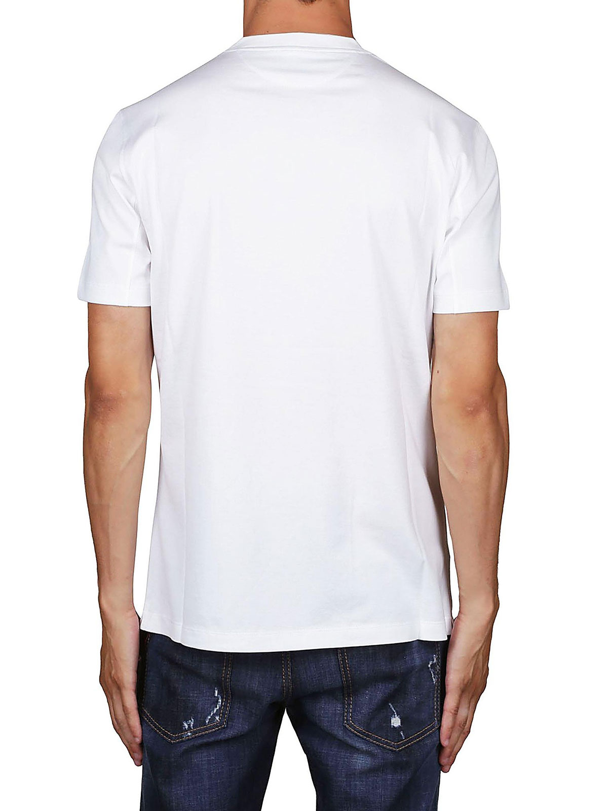 Brunello Cucinelli White cotton slim fit T-shirt|M0T617423CT489
