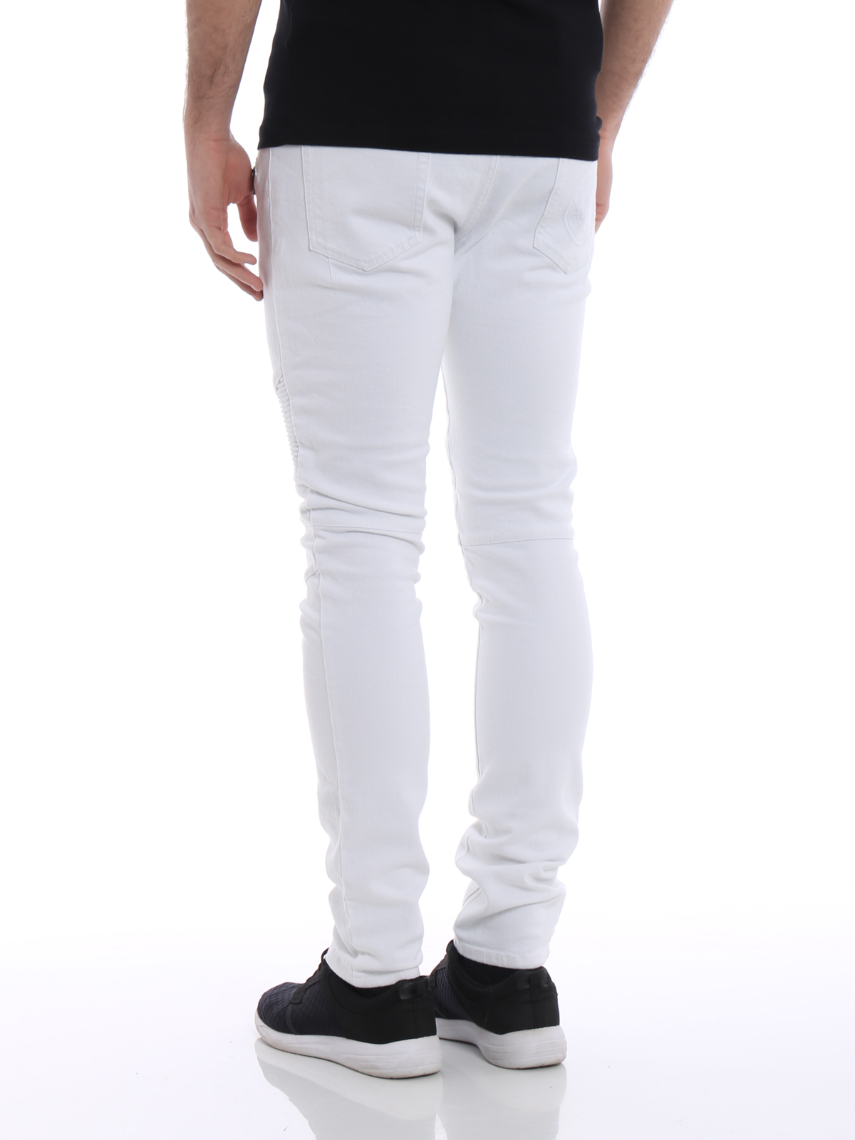 fødselsdag Tropisk repulsion Skinny jeans Balmain - White denim biker jeans - S8H9131T138100