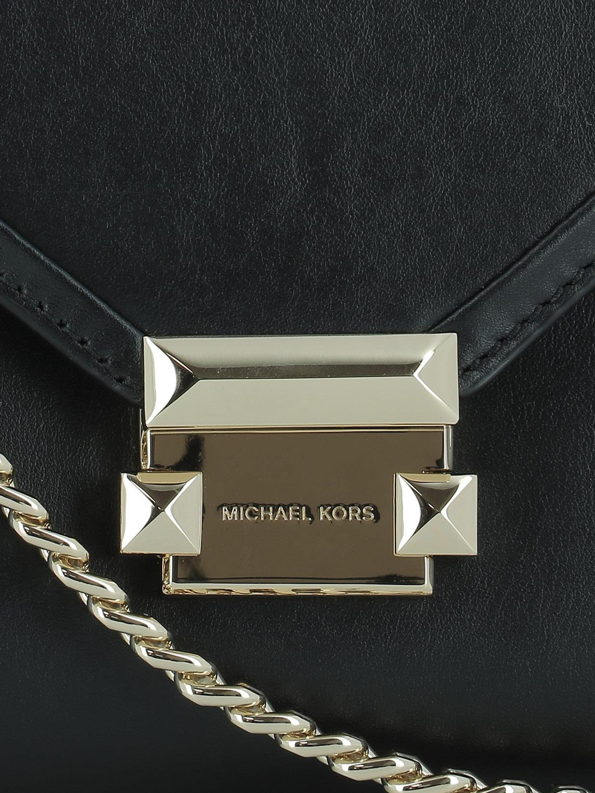 MICHAEL Michael Kors, Bags, Michael Kors Whitney Small Gold Black Chain  Wallet