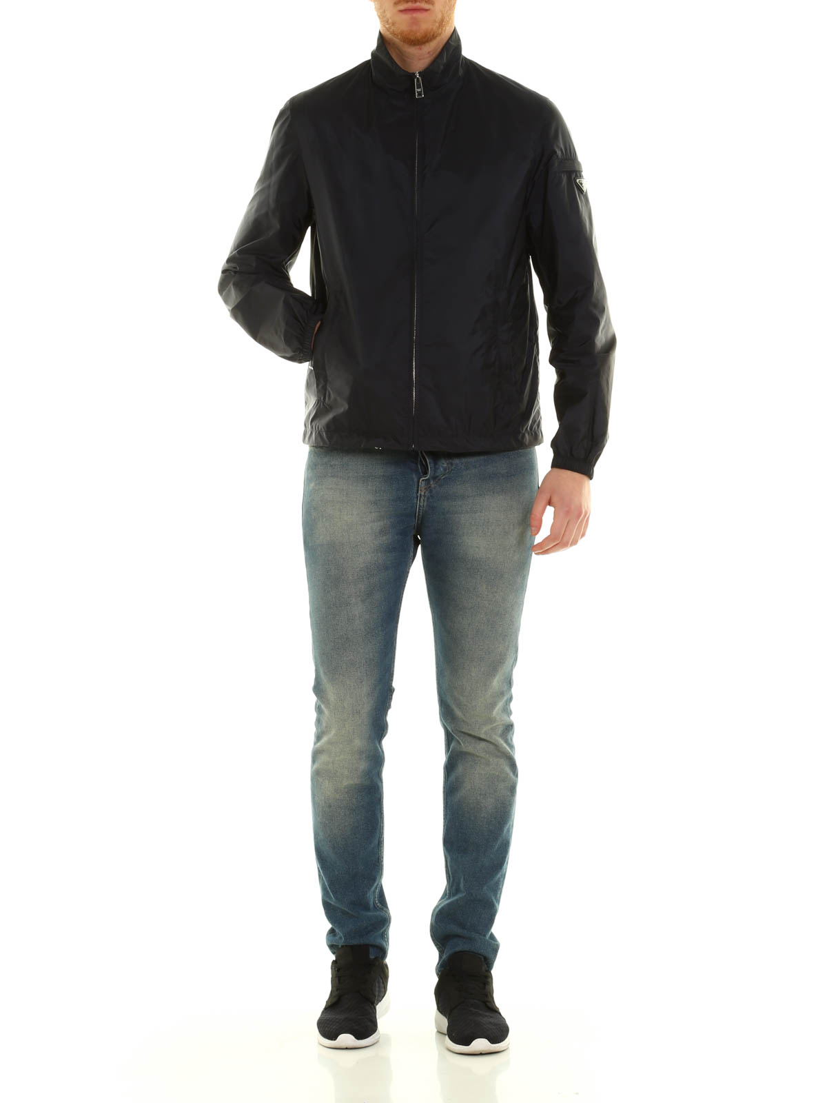 Prada Windproof nylon jacket - Dark Blue - Men | SGI278Q04124