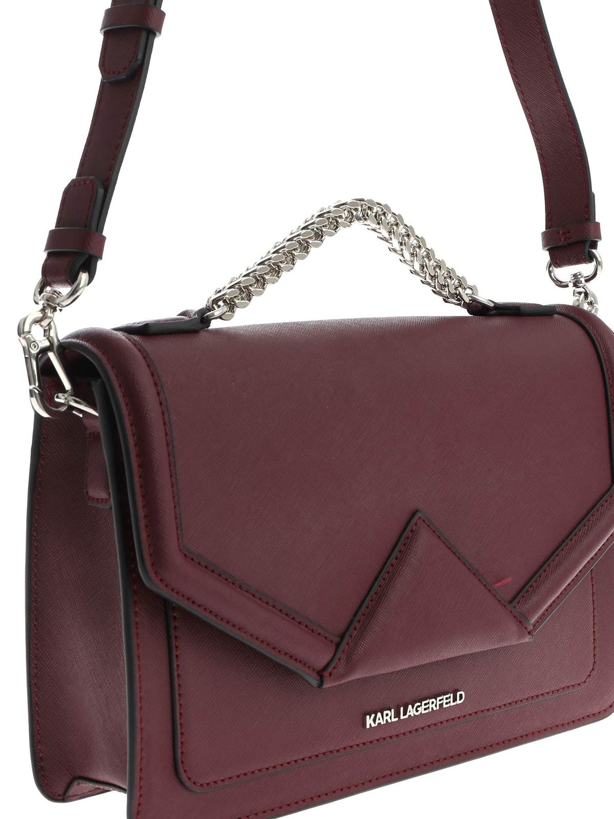 Karl Lagerfeld Wine Leather Tote online Bag