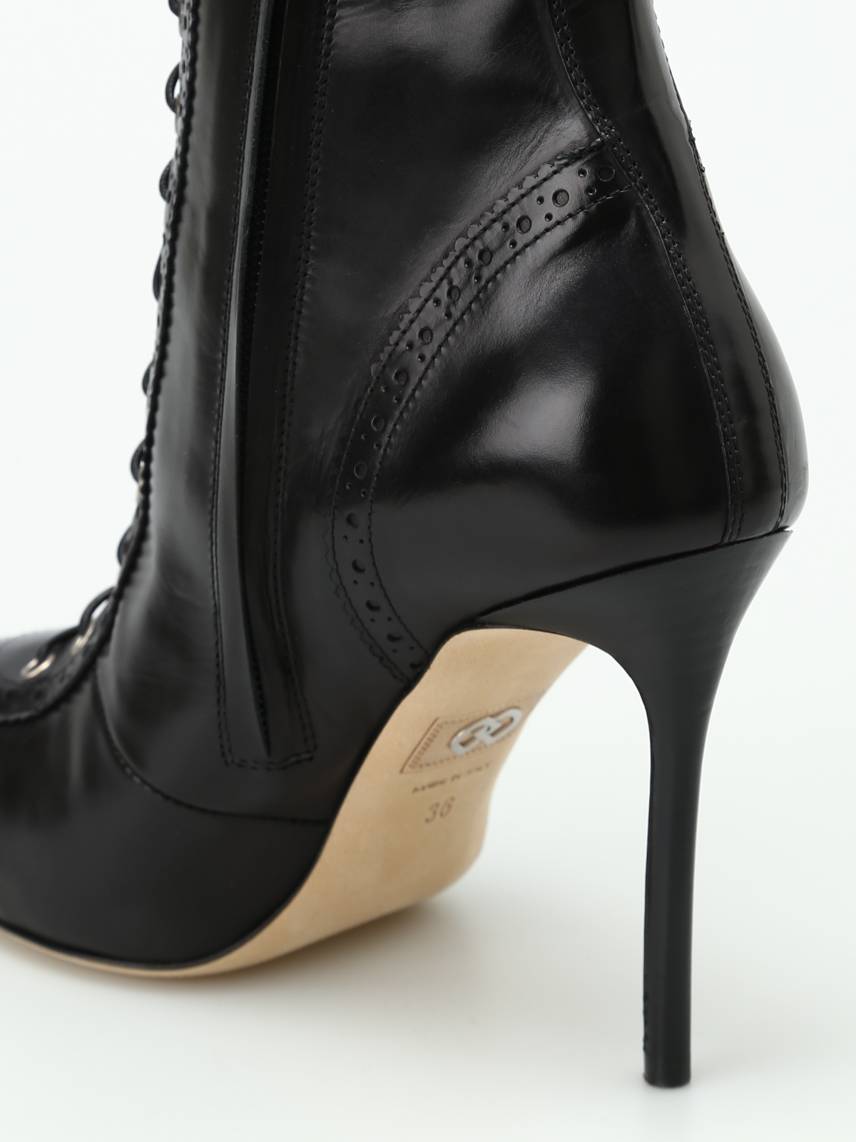 Shop Dsquared2 Witness Lace-up Heeled Booties In Negro