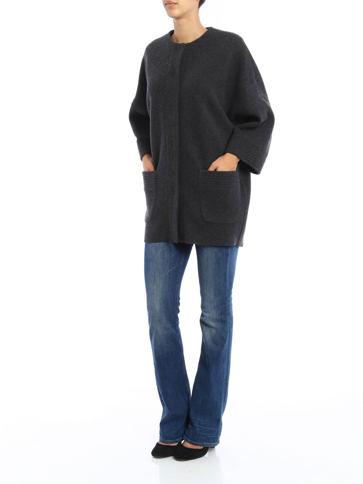 コート BLUMARINE Dark Grey Wool Coat Wool coat Blumarine Grey size 42 IT in Wool - 52790000