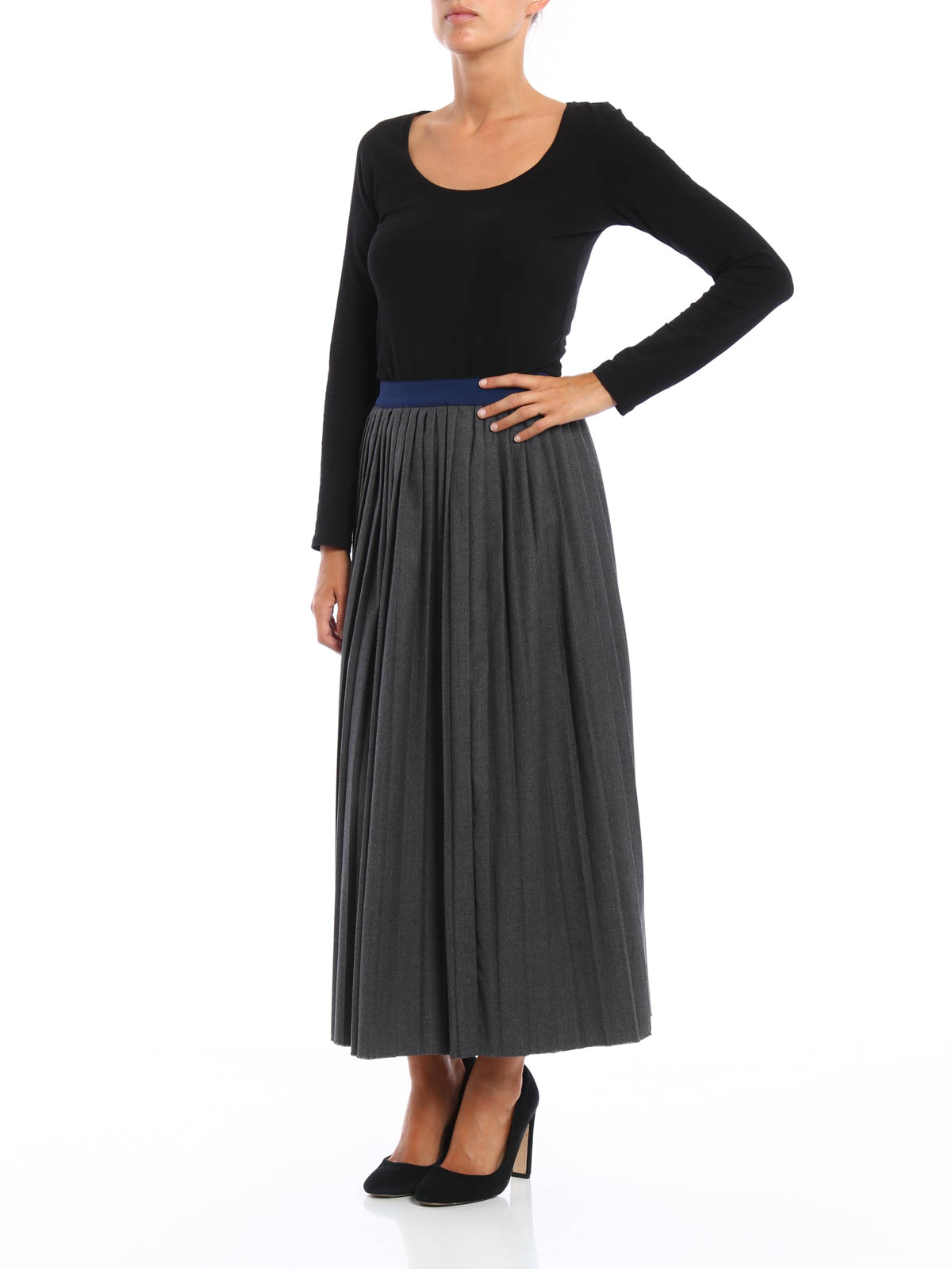 Pleated maxi skirt outlet online