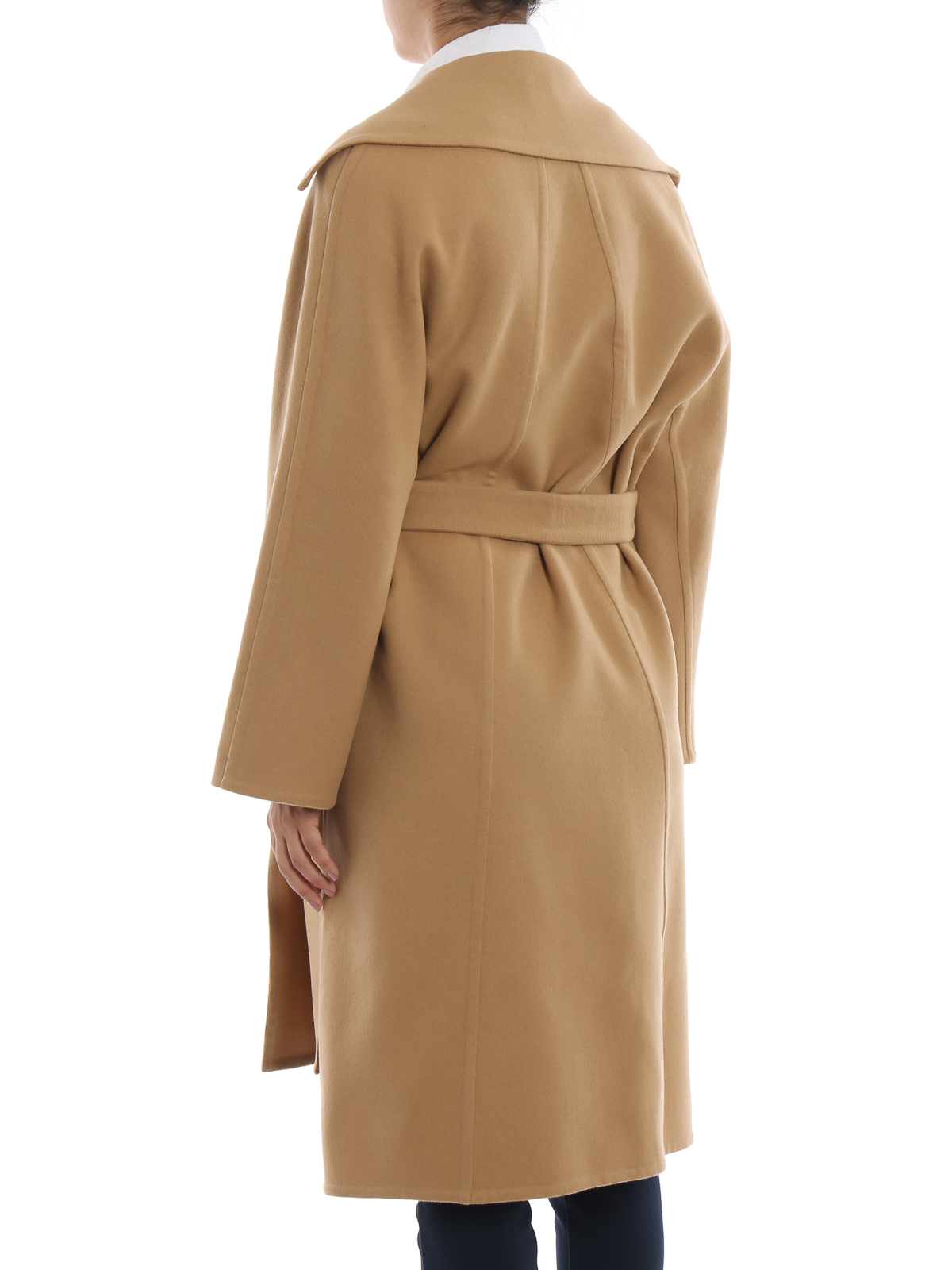 asymmetrical belted coat