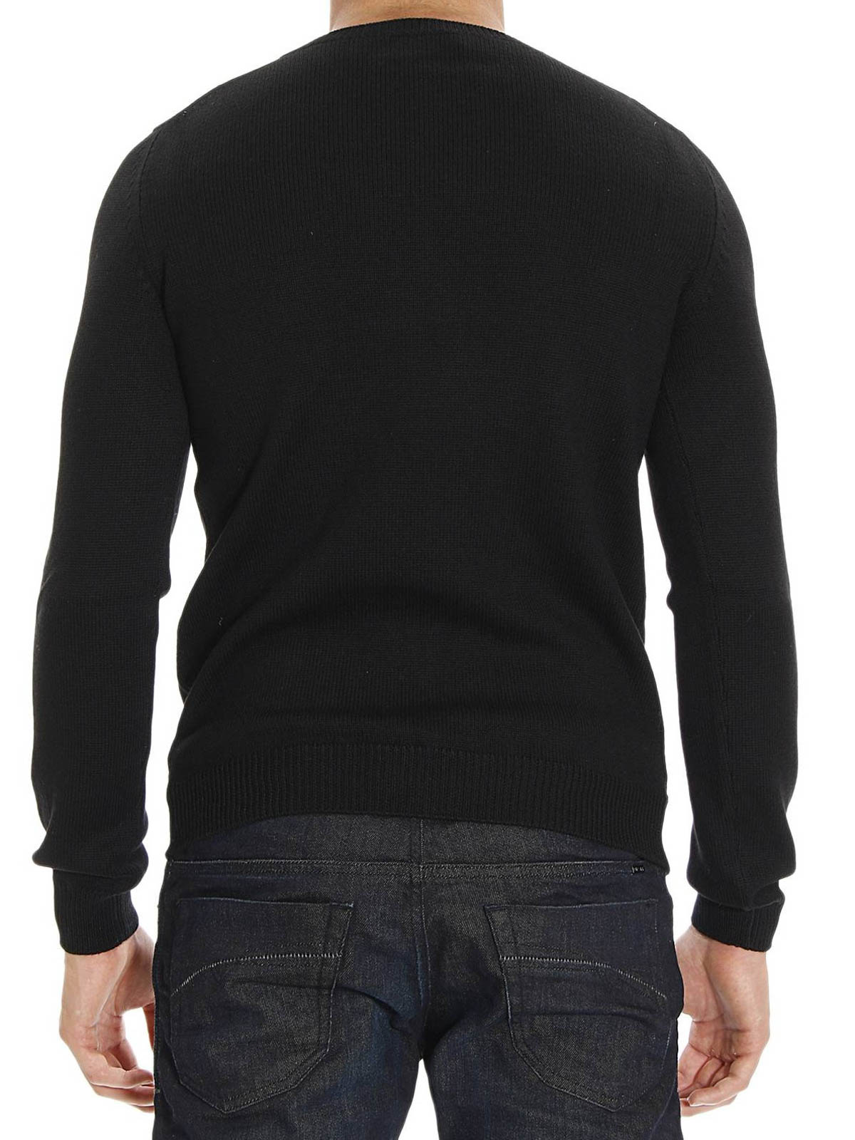 Class Roberto Cavalli Wool crew neck with logo - Black|821483
