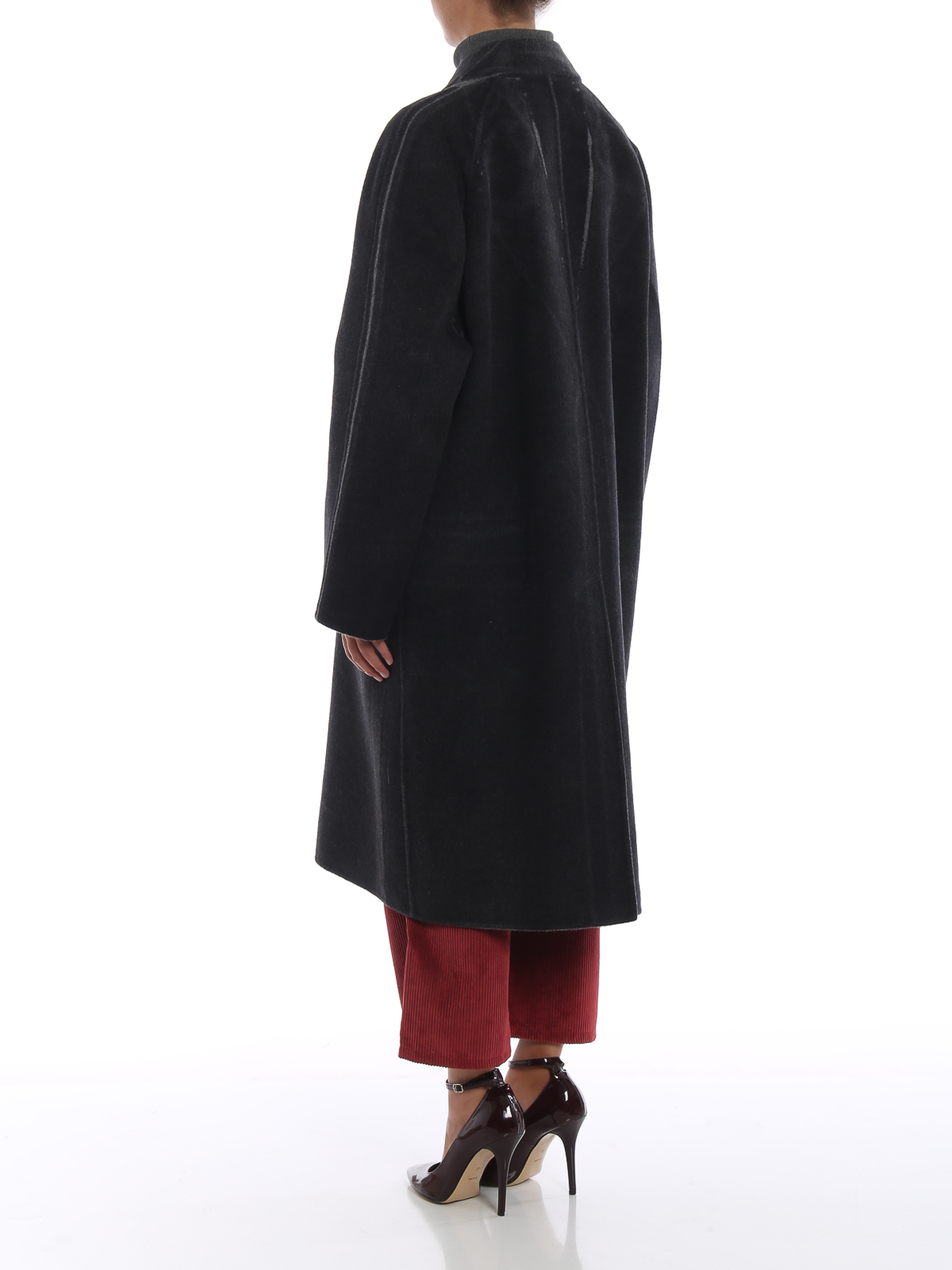 Prada ロングコート - ダークグレー|P664H1RMVI54