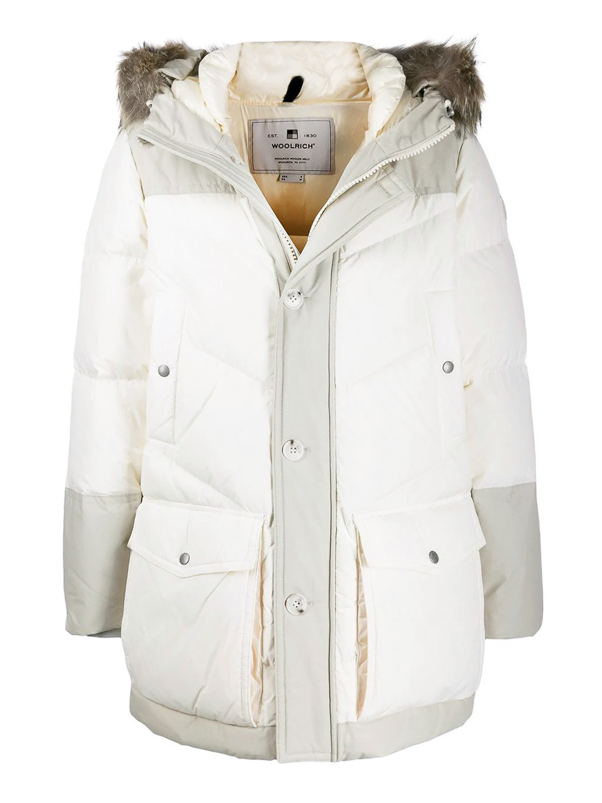 Woolrich Logo Arctic Parka padded coat - White - Men
