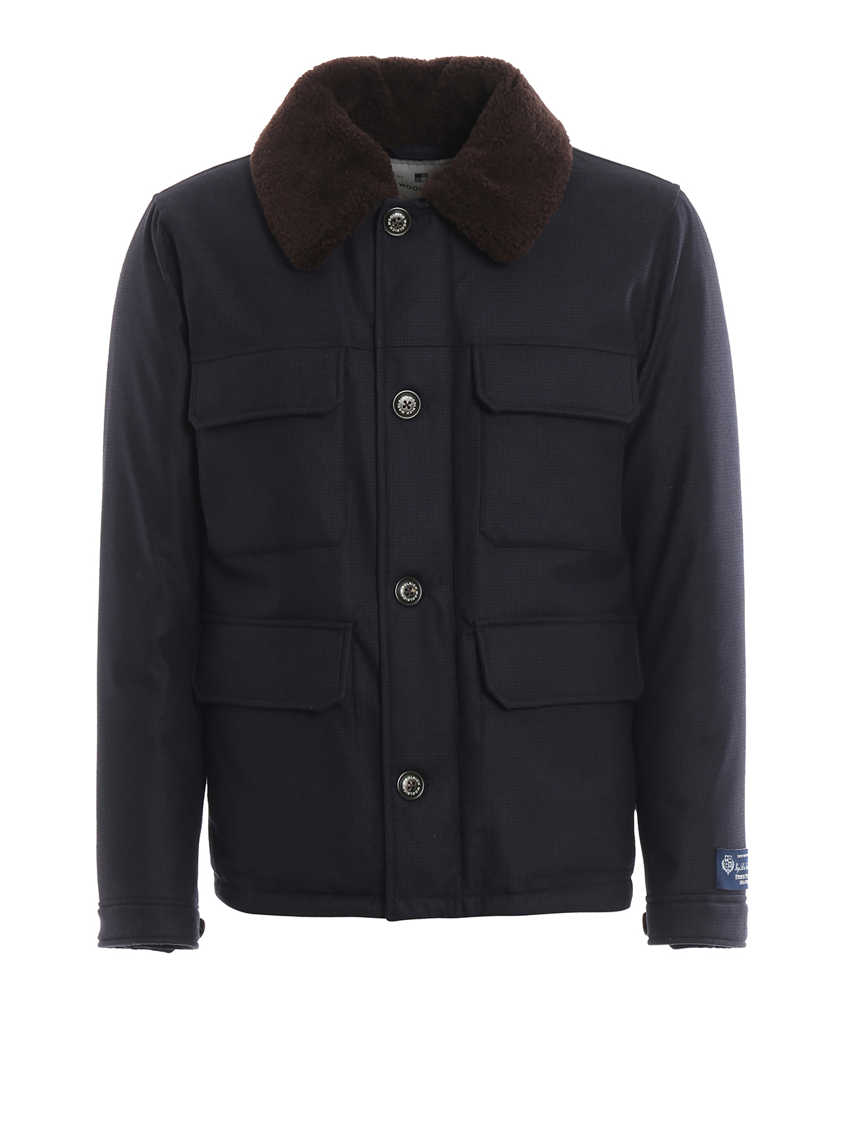Woolrich Stag houndstooth wool puffer jacket | WOCPS2865UT17003860