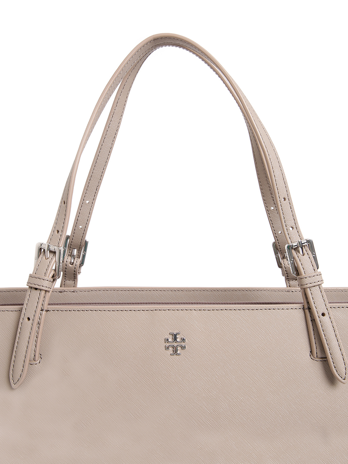 Tory+Burch+Small+York+Saffiano+Leather+Buckle+Tote+Black for sale online