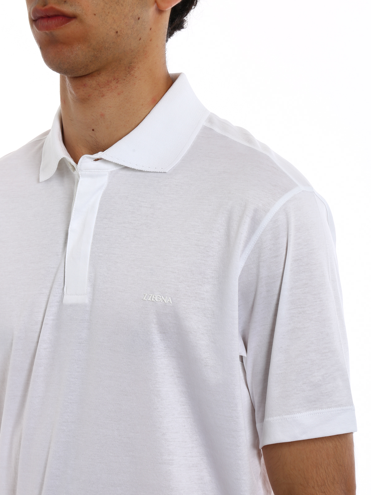 Cotton jersey polo shirt with Web