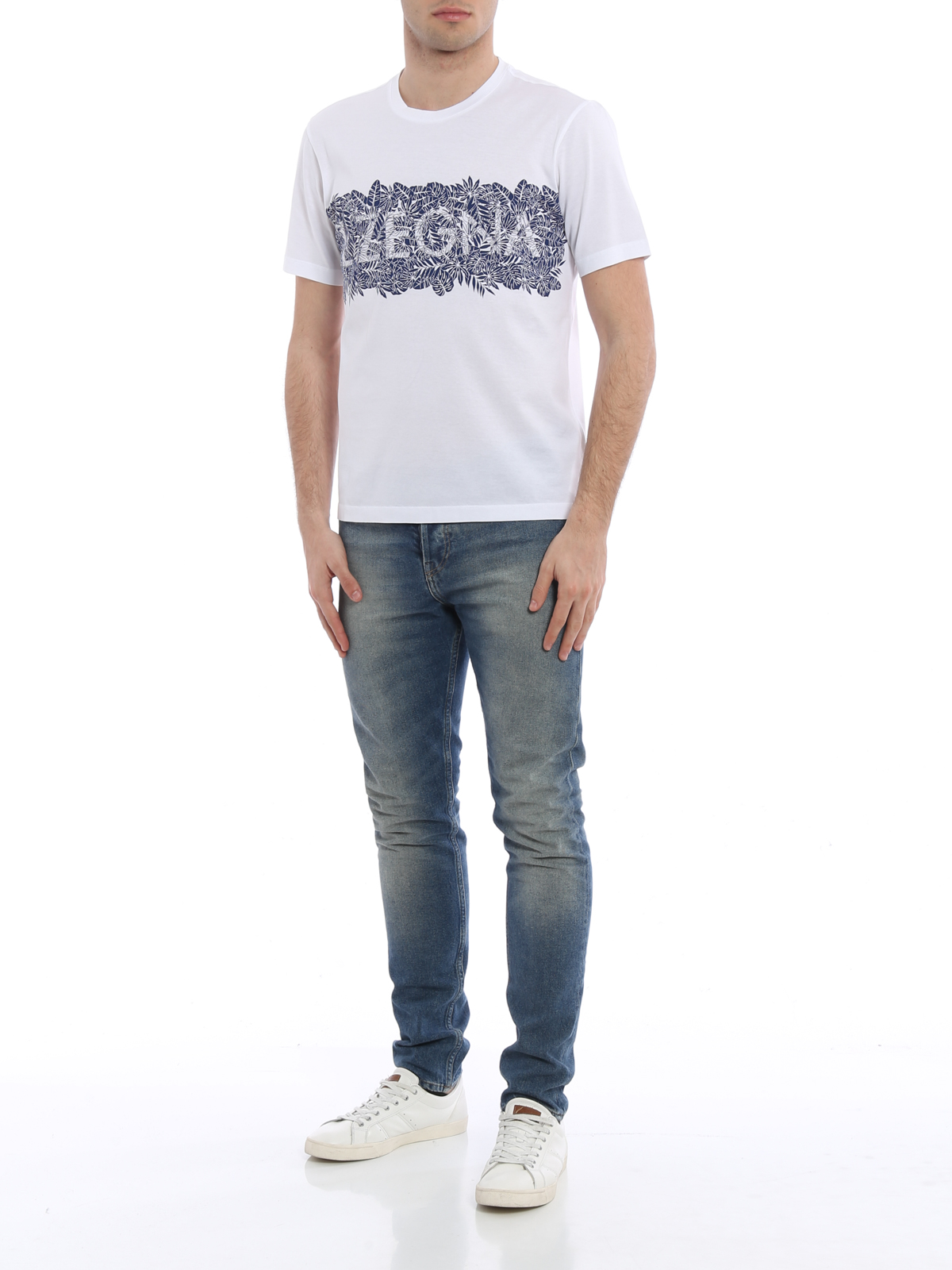 Z Zegna Printed cotton T-shirt - White - Men|VM372ZZ630S6S1